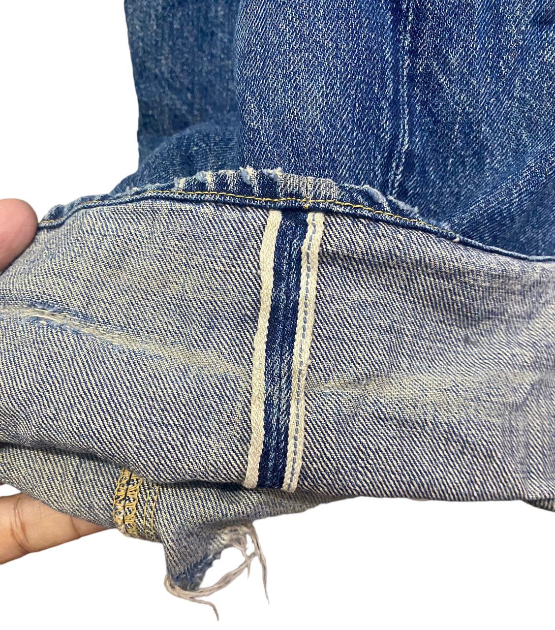Sugar Cane 💥BEST OFFER💥VINTAGE SUGAR CANE SELVEGDE DISTRESSED DENIM Size US 30 / EU 46 - 14 Thumbnail