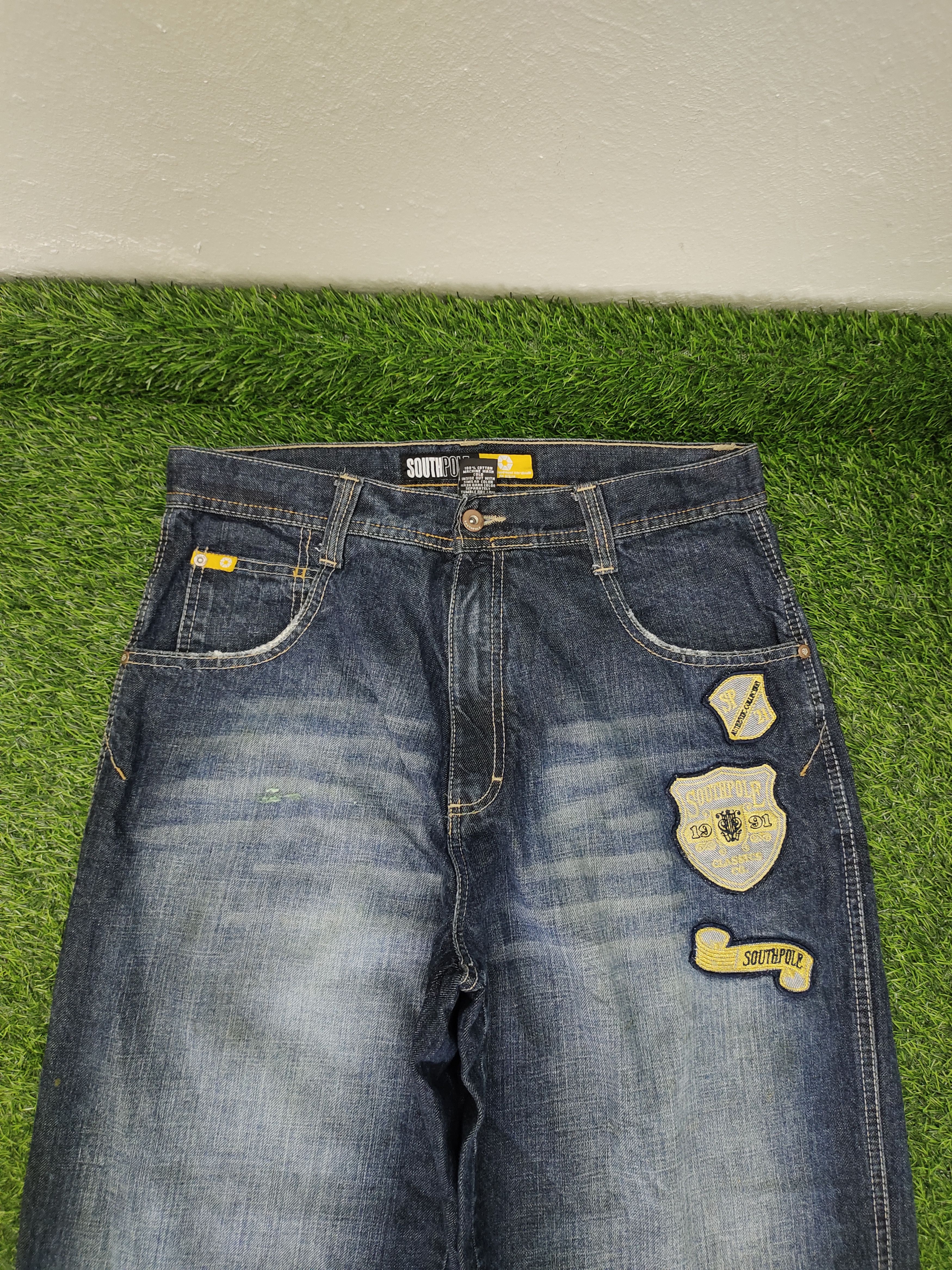 Southpole Vintage Y2k Southpole Patches Distress Faded Baggy Jeans Size US 34 / EU 50 - 3 Thumbnail