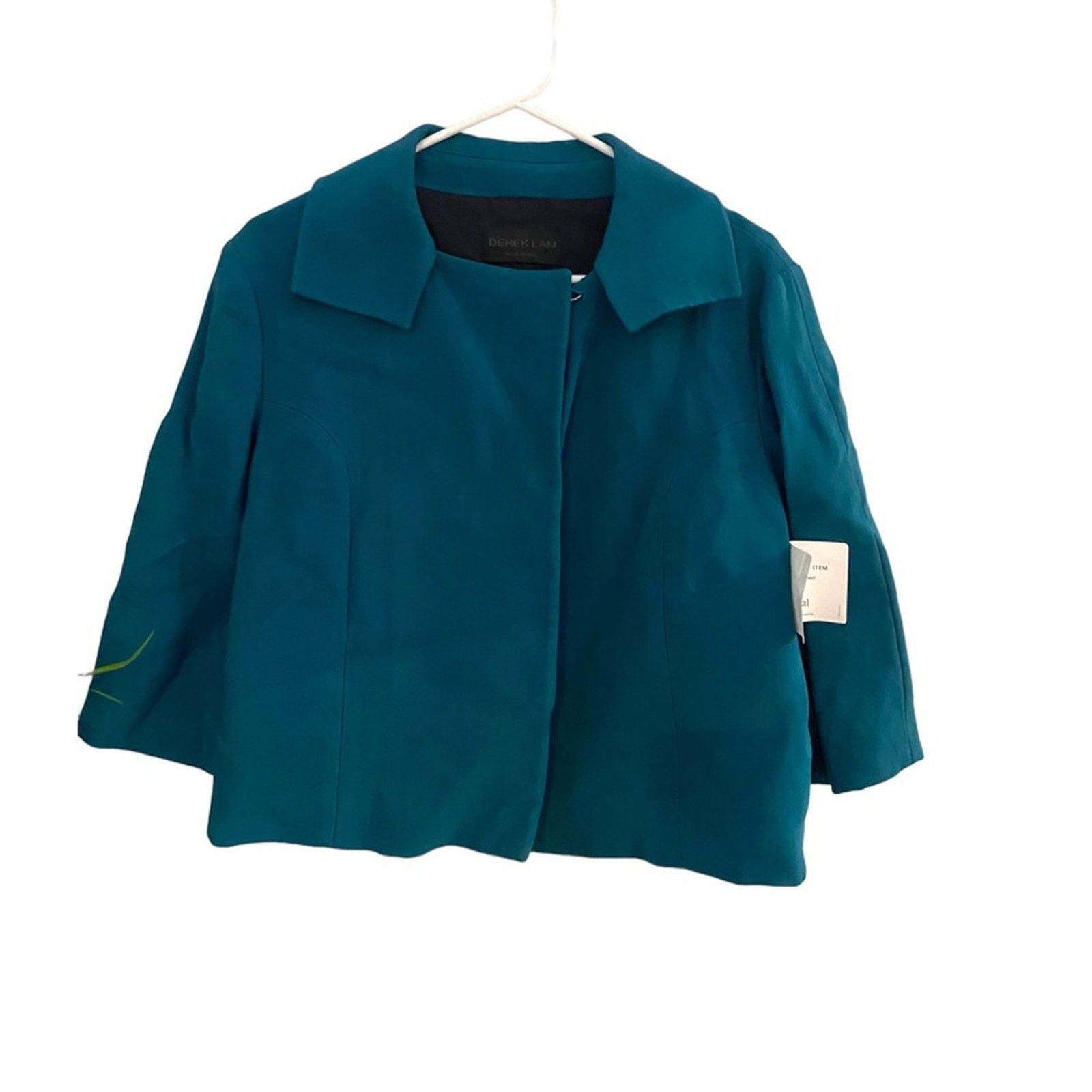 Derek Lam 10 Crosby Derek Lam Teal Green 3/4 Sleeve Swing Blazer Jacket SZ. 4 Size S / US 4 / IT 40 - 1 Thumbnail