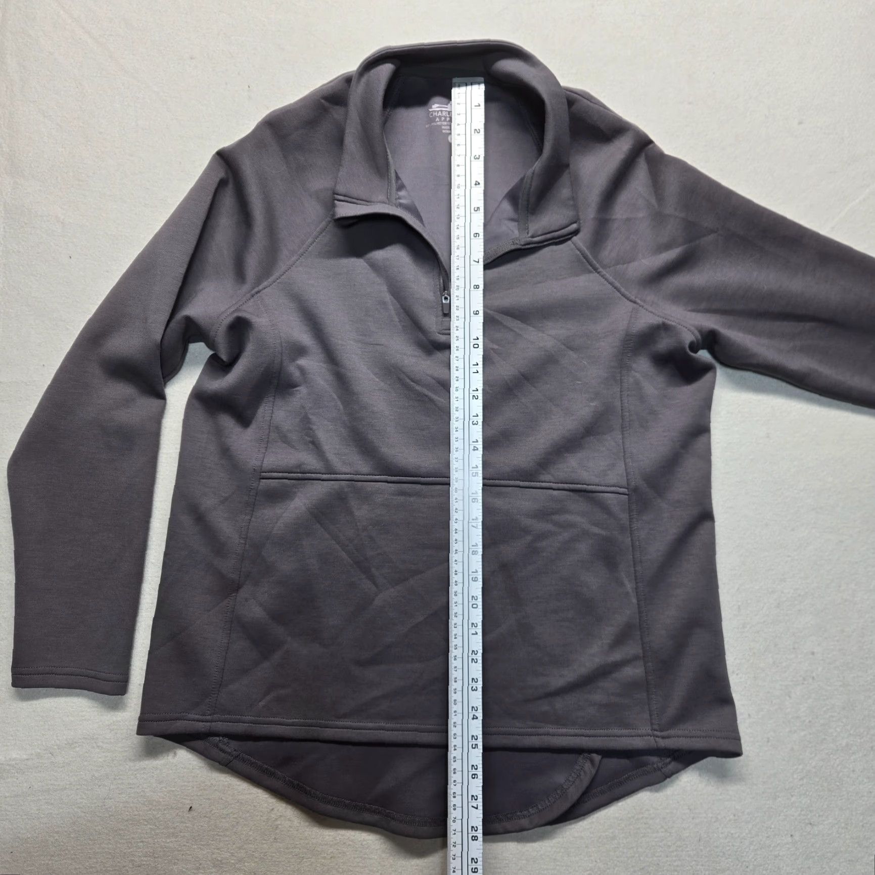 Vintage Charles River Apparel Quarter Zip Gray Sweatshirt Women's XL Activewear Pullover Long Sleeve Collared Size XL / US 12-14 / IT 48-50 - 6 Thumbnail