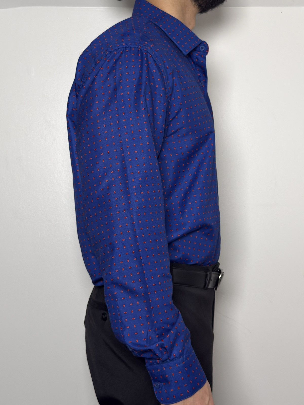 Nine West Nine West Blue Micro Dot Button-Up Shirt – Slim Fit L Size US L / EU 52-54 / 3 - 2 Thumbnail