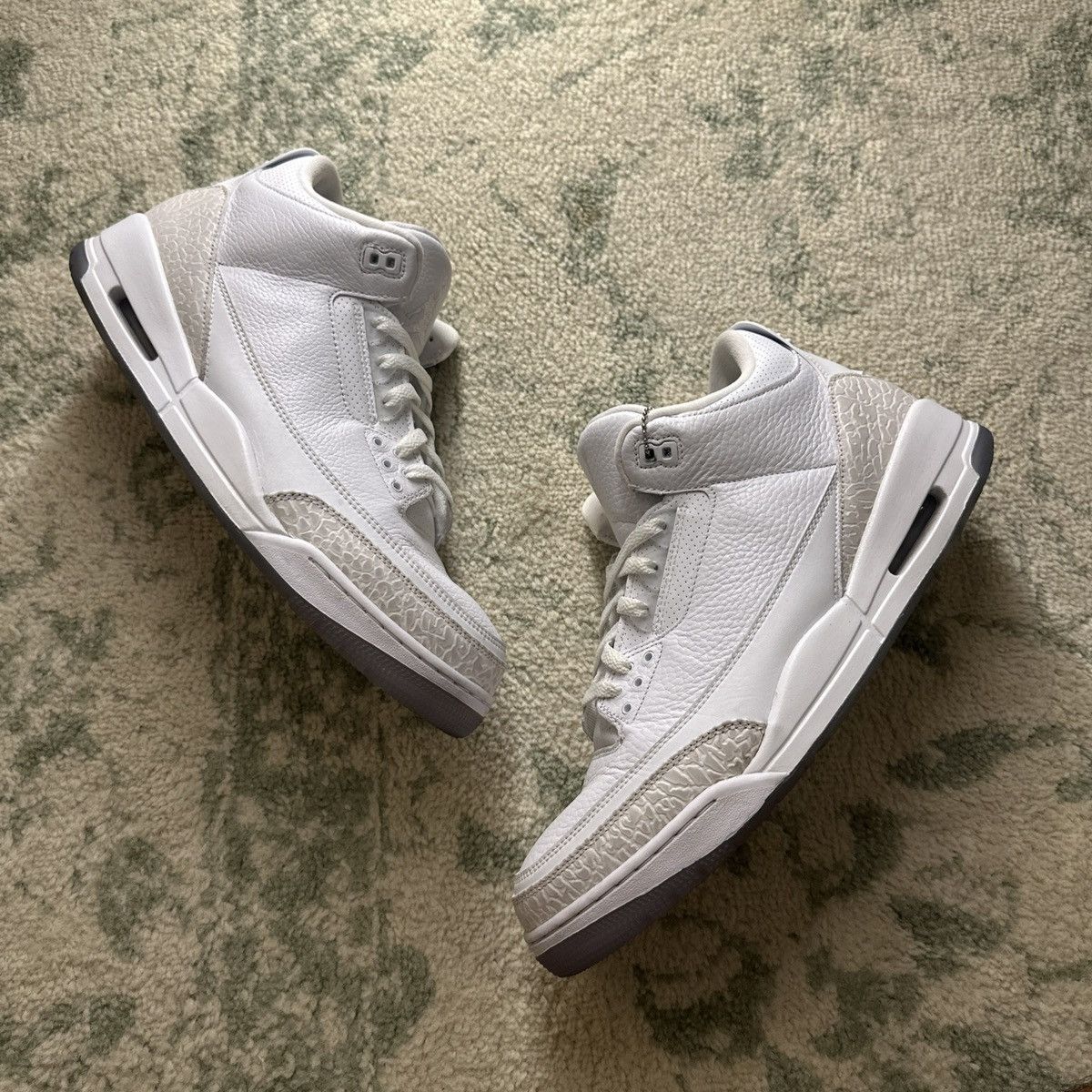 image of Air Jordan 3 Retro Triple White Shoes, Men's (Size 14)