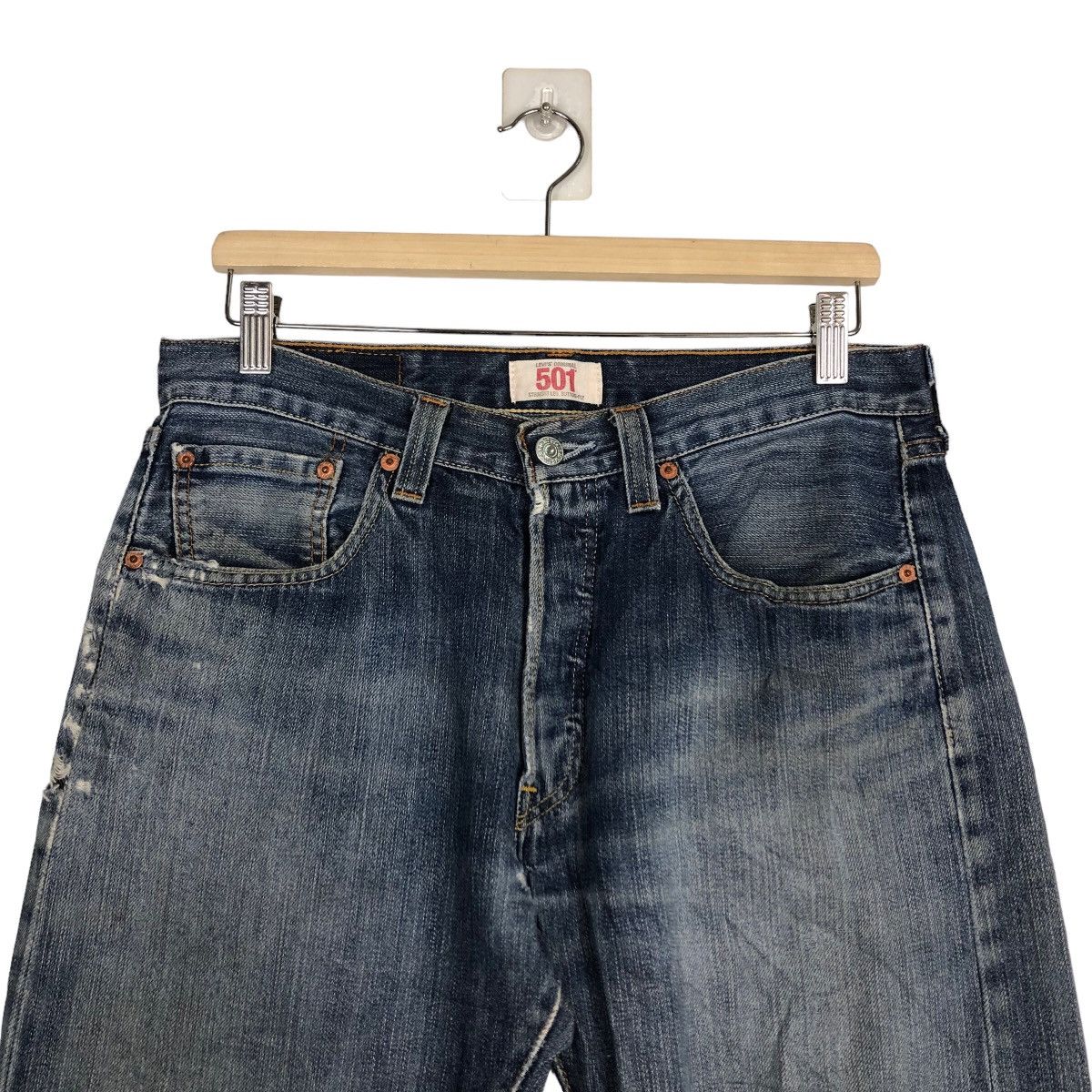 Levi's 🔥90’s VINTAGE LEVI’S ORIGINAL 501 STRAIGHT CUT DISTRESSED Size US 30 / EU 46 - 3 Thumbnail