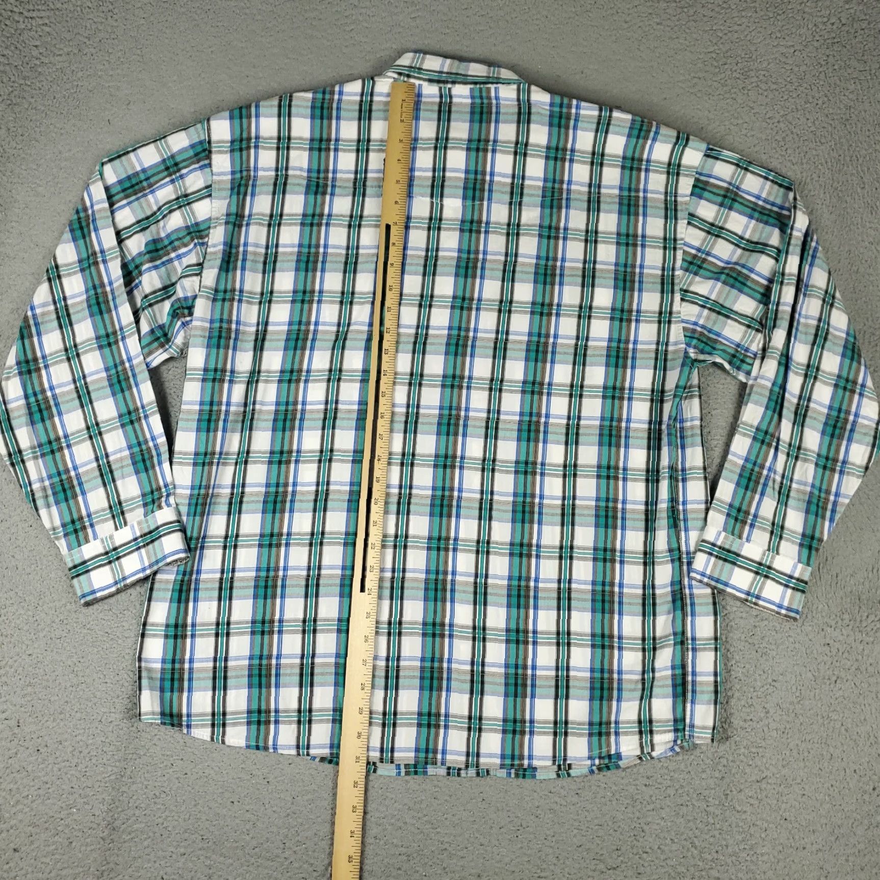 Vintage VINTAGE Panhandle Slim Shirt Mens XL Plaid Blue Green Button Up Long Sleeve Size US XL / EU 56 / 4 - 3 Thumbnail