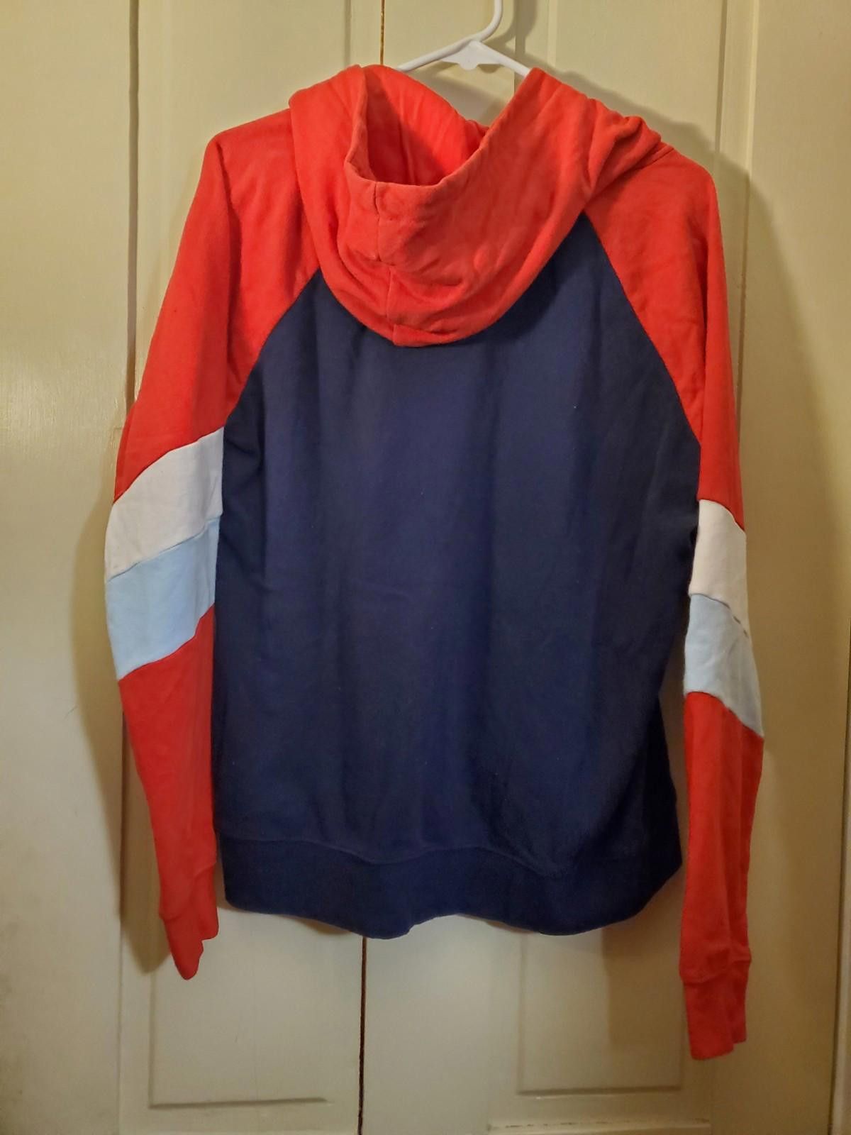 Designer ZINE W LS colorblock Hooded Sweatshirt L Red WHT Blu Size L / US 10 / IT 46 - 4 Thumbnail