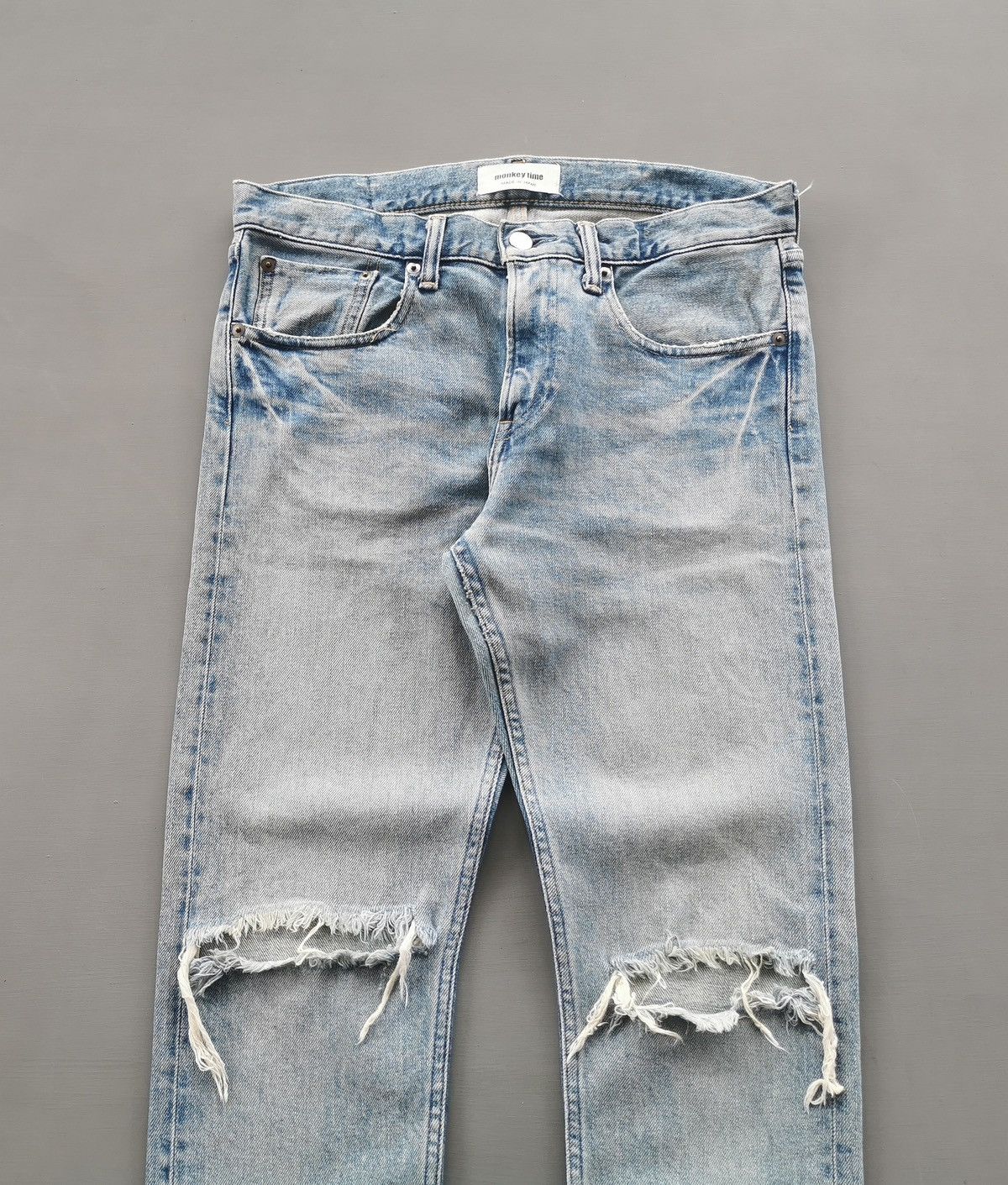 monkey time Monkey Time Japan Selvedge Rocker Distressed Jeans Size US 31 - 2 Thumbnail