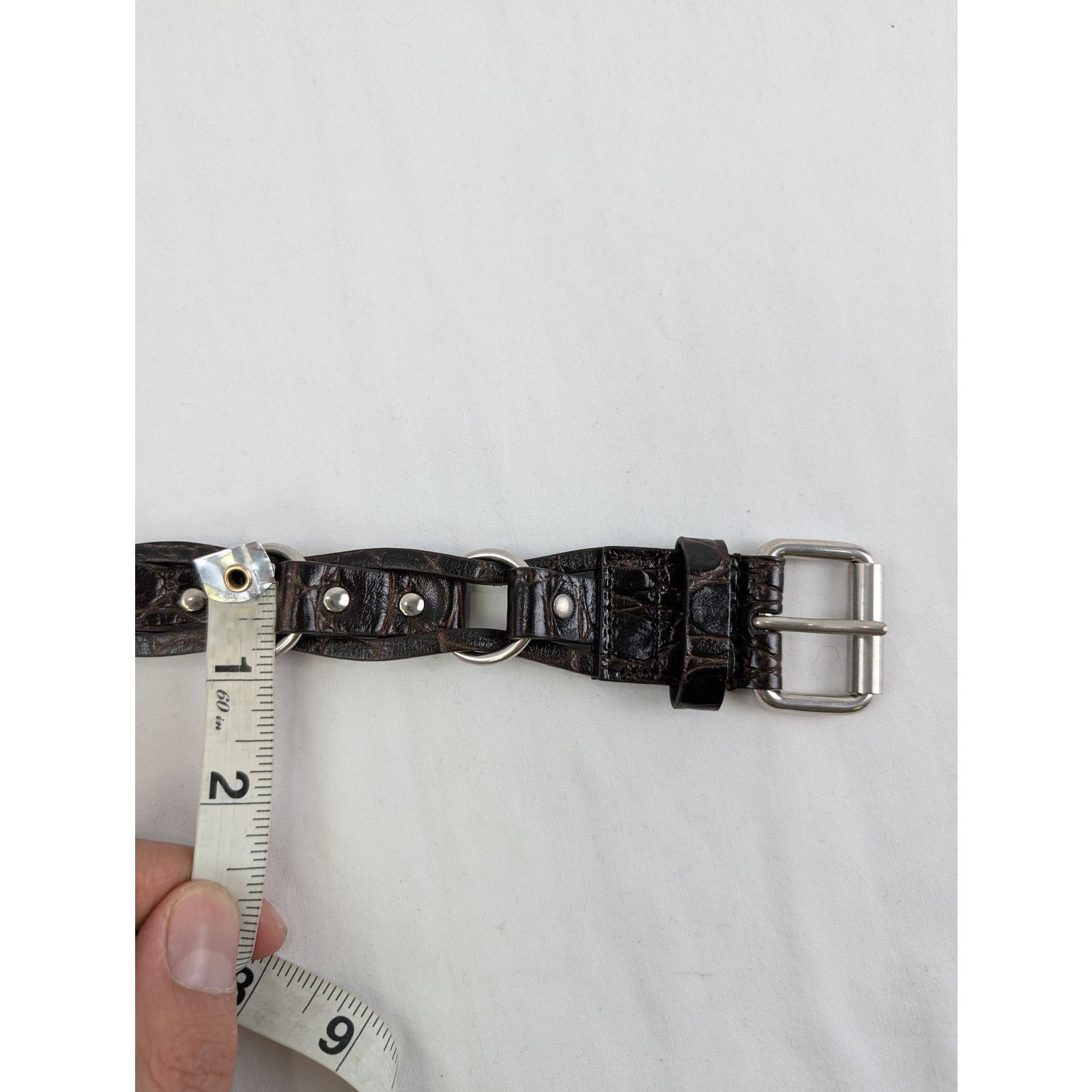 Saint Laurent Paris o1rshd1 Size: 100 / Motorcycle Buckle Belt Croc Embossed Size 40 - 7 Thumbnail