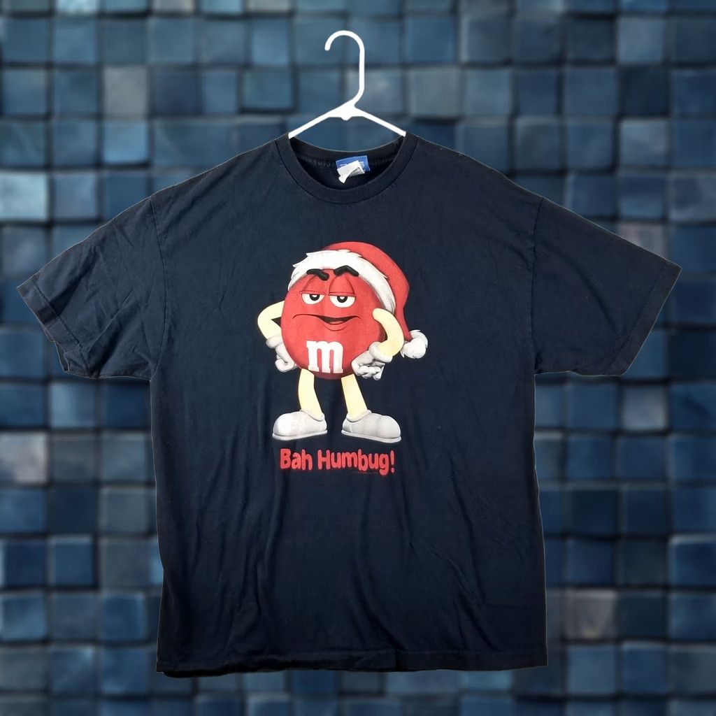 Vintage Vintage M&M Candy Promo T Shirt Mens XL Black Crew Neck Short Sleeve Cotton Polyester Logo Graphic Print Candy Christmas 2000s Y2K M&Ms Sunsights Size US XL / EU 56 / 4 - 1 Thumbnail