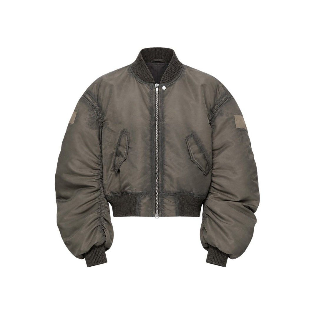 Rick Owens Rick Owens FW22 Fog Black Cropped Bomber Jacket - US XL