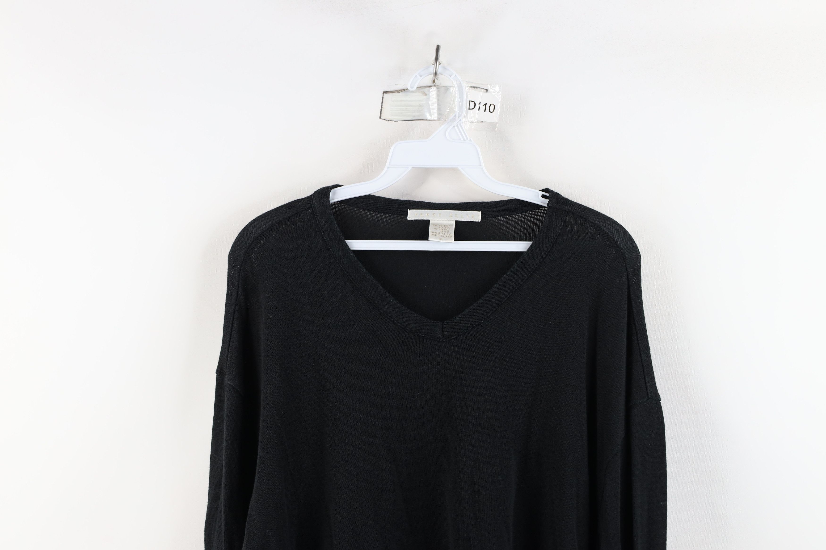 Vintage Vintage 90s Streetwear Lightweight Ribbed Knit Sweater Black Size US XL / EU 56 / 4 - 2 Thumbnail