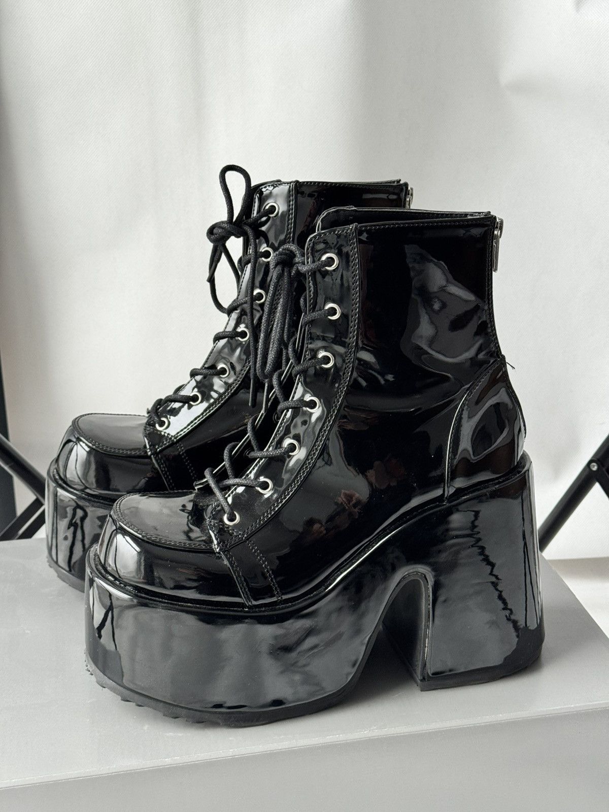 Demonia Cult Demonia Avant Garde Black Platform Hi Boots 10US Punk Grunge Size US 10 / IT 40 - 12 Thumbnail
