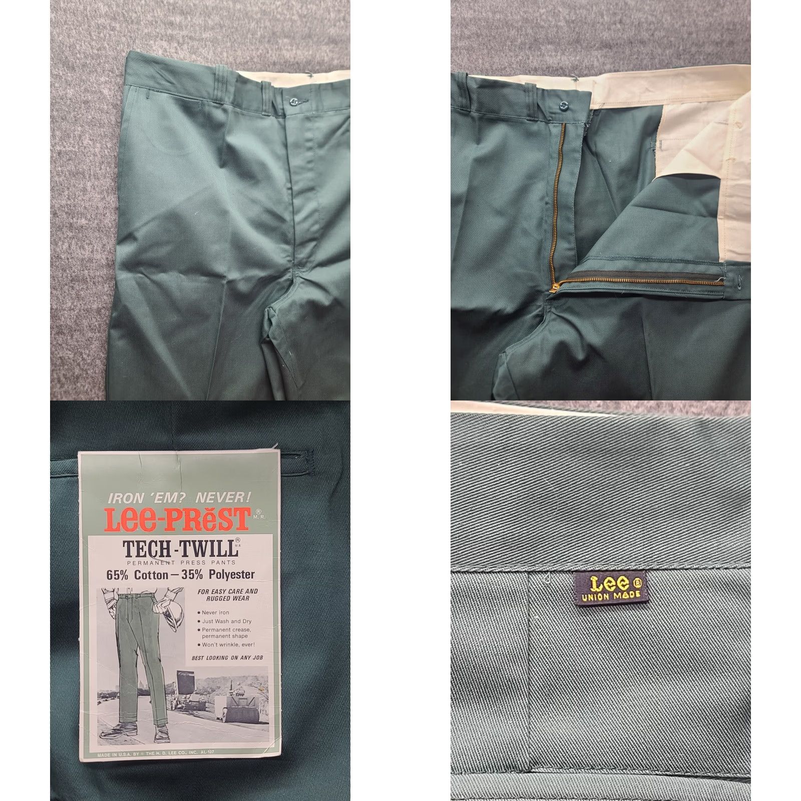 Lee VINTAGE Lee Pants Mens 44x32 Prest Tech Twill Workwear USA Union Made 70's Size US 44 / EU 60 - 8 Thumbnail