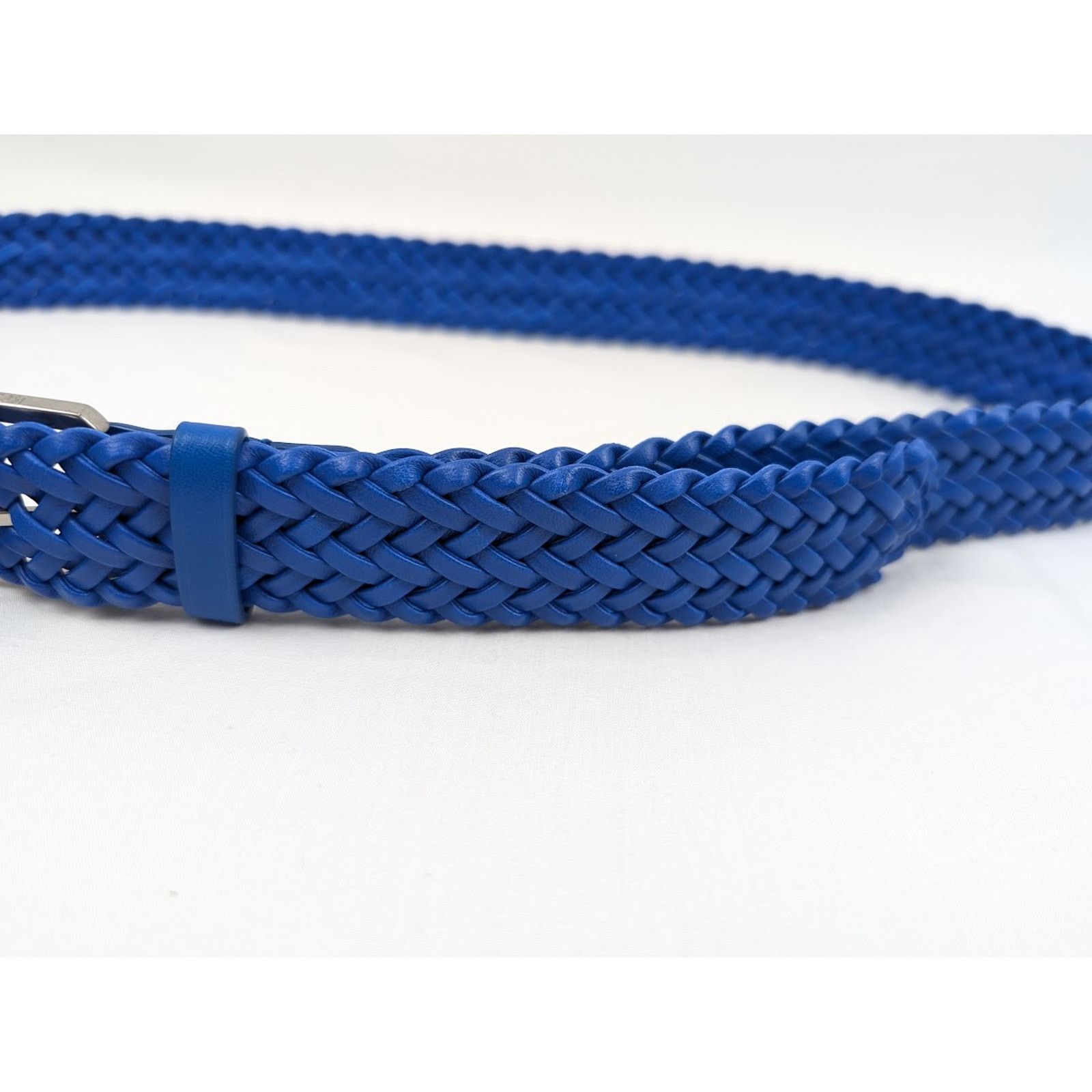 Bottega Veneta o1rshd1 Size: 100 / Nappa Woven Chevron Belt in Blue Size 38 - 19 Thumbnail