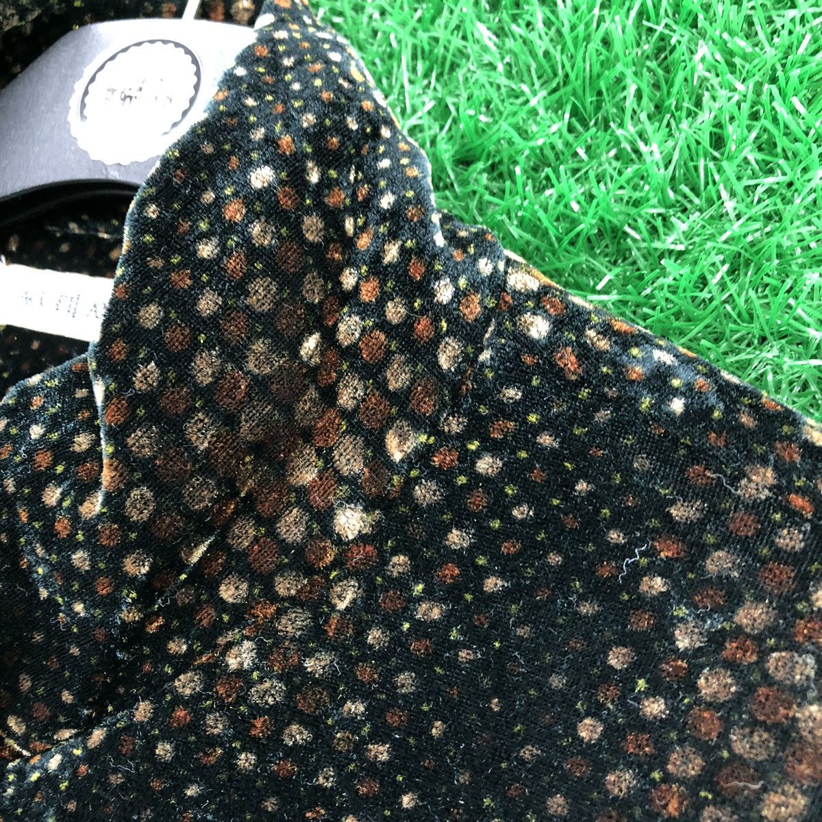 Japanese Brand Vintage 90's Velvet Polka-Dot Jacket by Accellando Size US M / EU 48-50 / 2 - 8 Thumbnail