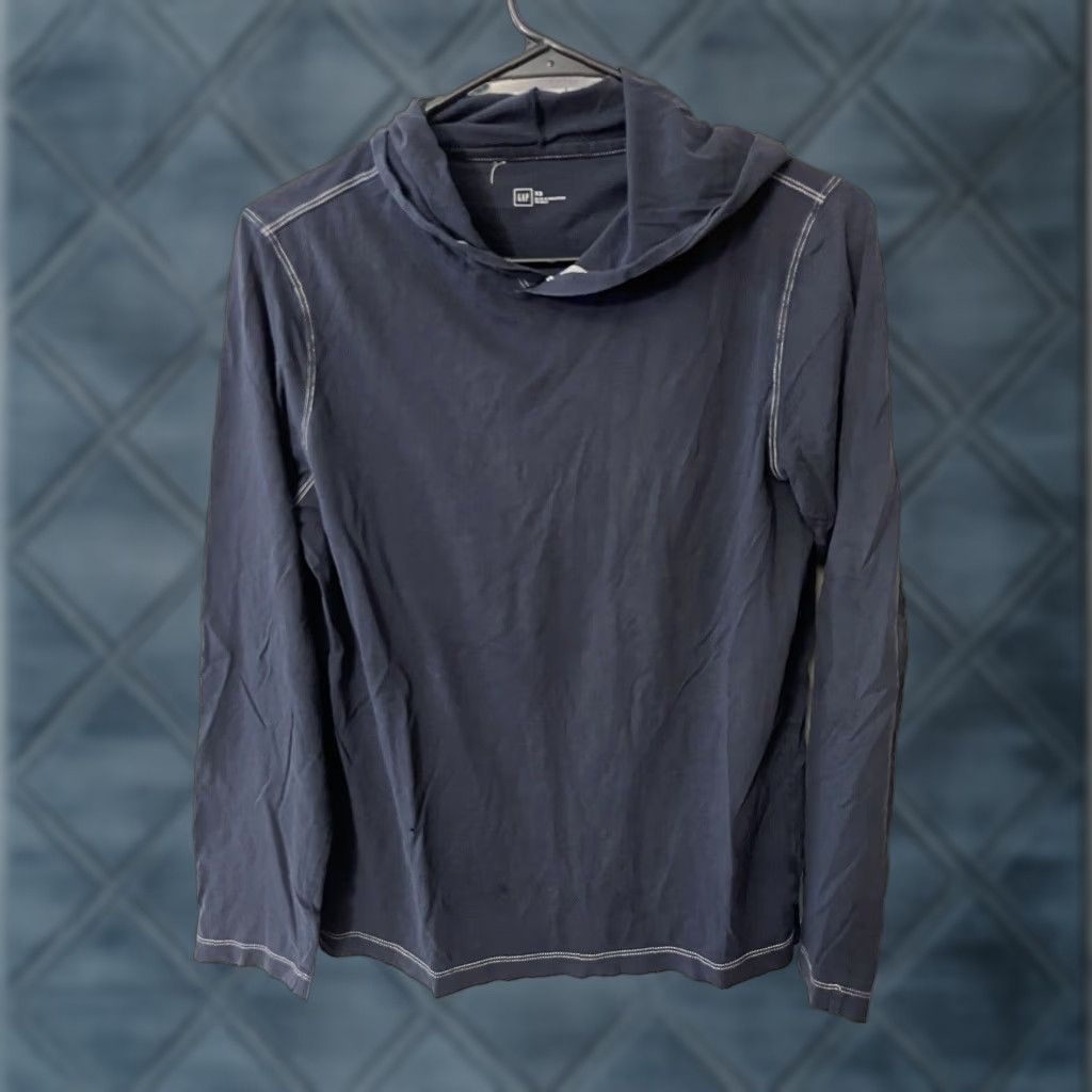 Gap VINTAGE Gap Shirt Men's XS Navy Blue Long Sleeve Raglan Hooded Tee XS Blue Logo Mens Size US XS / EU 42 / 0 - 1 Thumbnail