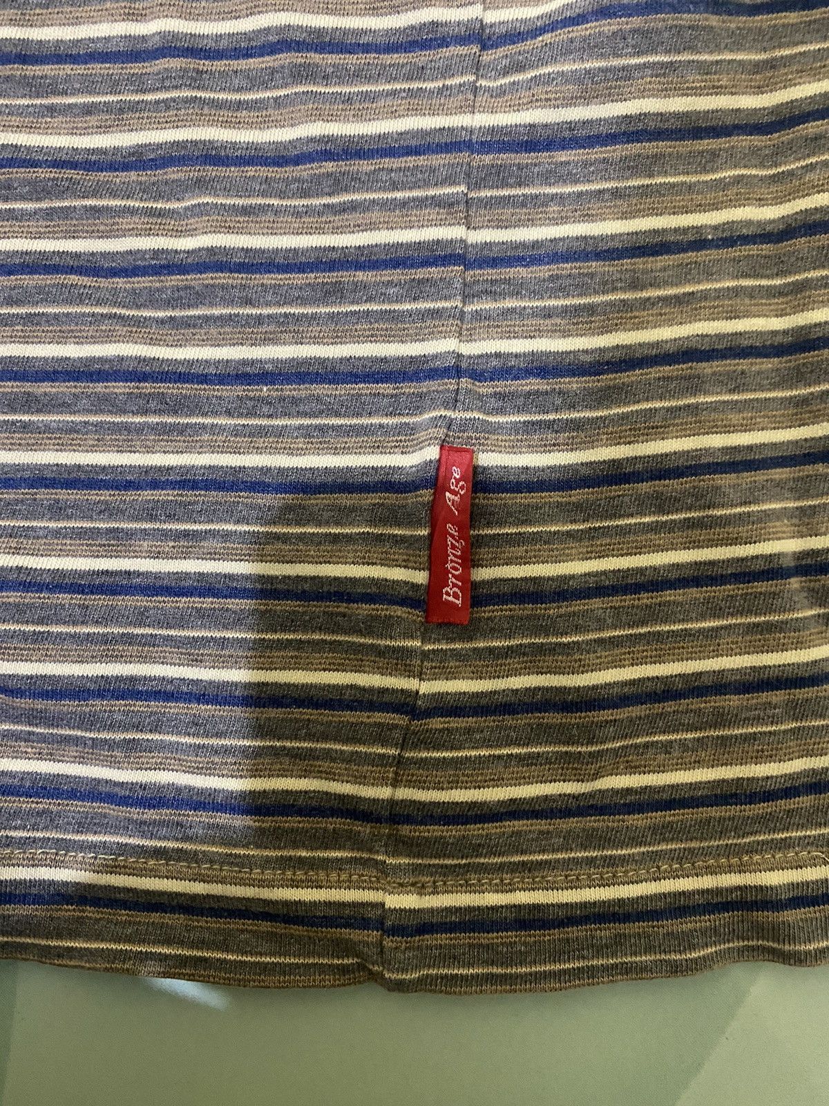 Vintage RARE 💎 Vintage 80s Bronze Age Skate Wear Stripes Tee Size US L / EU 52-54 / 3 - 3 Thumbnail