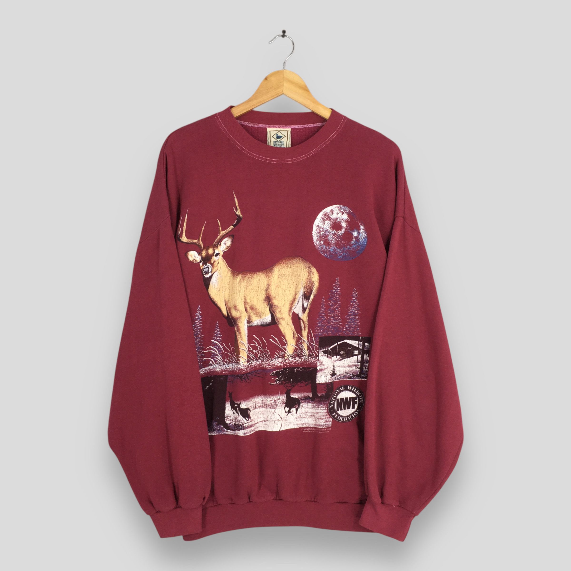 Vintage Whitetail Deer Animal Sweatshirt 2XLarge