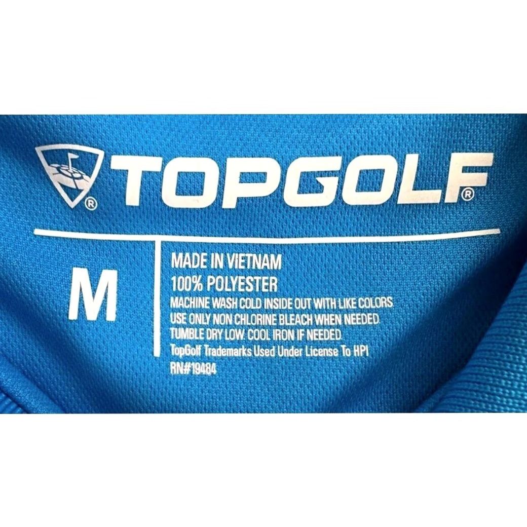 Vintage Top Golf Employee Polo Shirt Men Adult Medium Blue Solid Short Sleeve Collared Athletic Breathable Polyester Golf Rugby Size US M / EU 48-50 / 2 - 3 Thumbnail