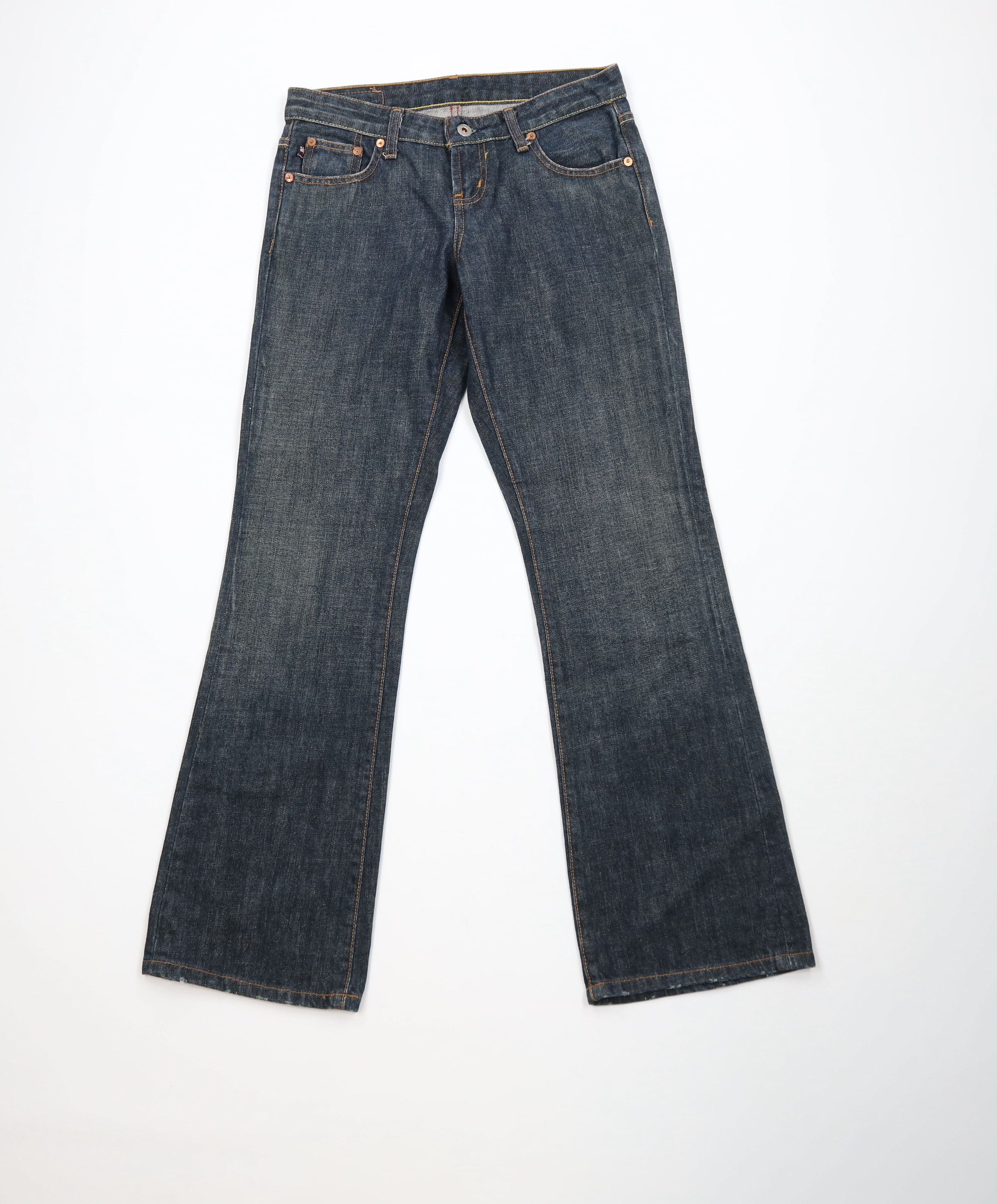 Ralph Lauren Vintage 90s Ralph Lauren Wide Leg Denim Jeans Blue Cotton Size 26" / US 2 / IT 38 - 1 Thumbnail