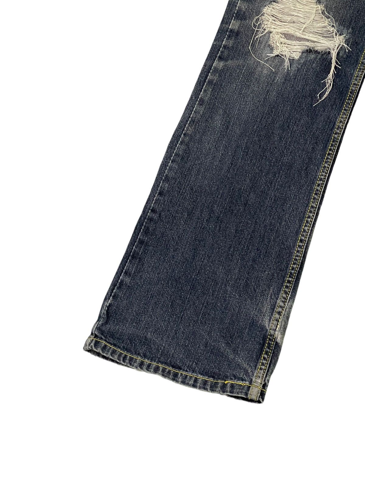 Japanese Brand Flare Jeans Nylaus Distress Low Rise Boot Cut 6🟦3 Size US 32 / EU 48 - 5 Thumbnail