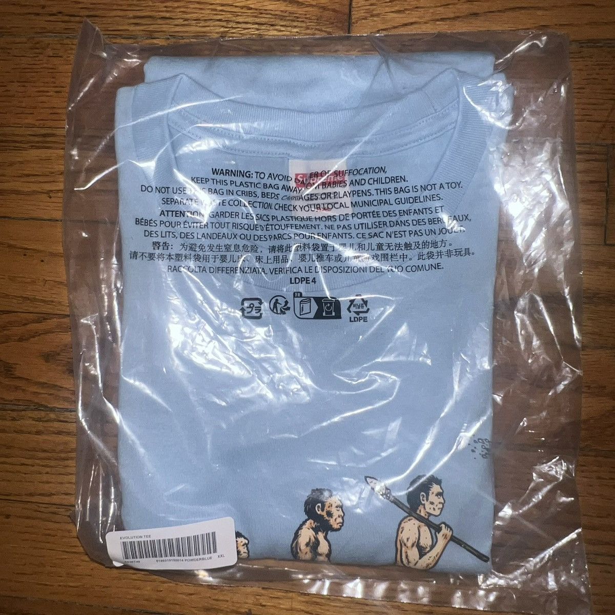 Supreme In-Hand Supreme Evolution Tee Powder Blue Size: XXL Size US XXL / EU 58 / 5 - 2 Thumbnail