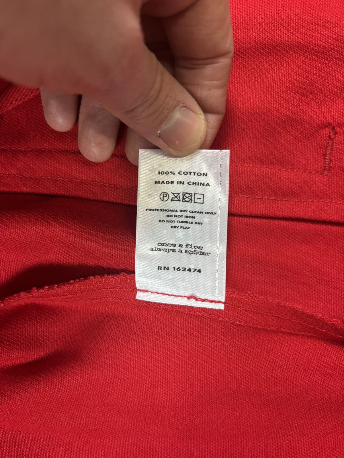 Sp5der Sp5der Web Denim Cropped Trucker Jacket, Red Size US XS / EU 42 / 0 - 12 Thumbnail