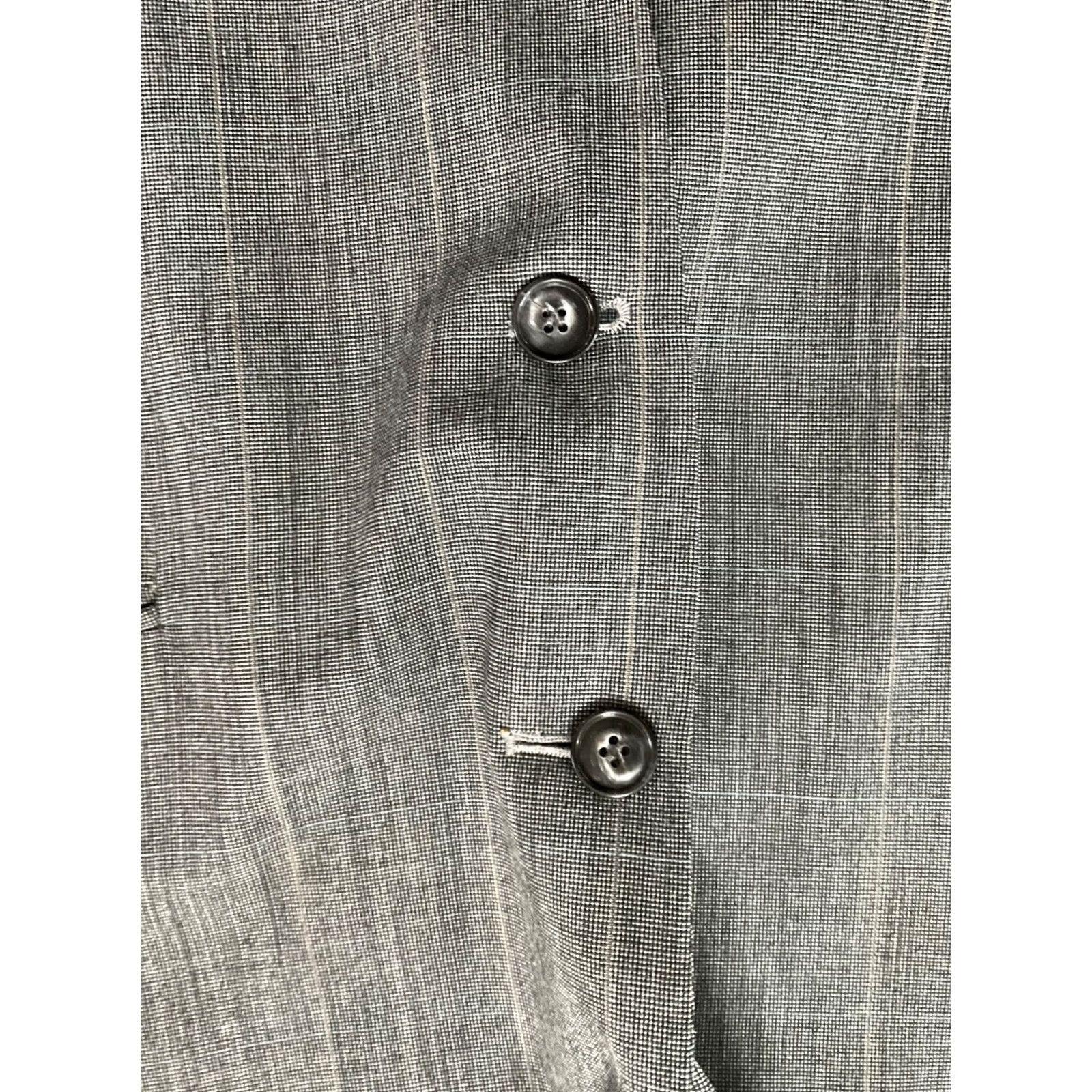 Haggar Haggar Jacket Blazer Mens 40 R Gray Striped Notch Lapel Two-Button Single-Breasted Three-Button Sleeve Regular Back Vent Size 40R - 6 Thumbnail