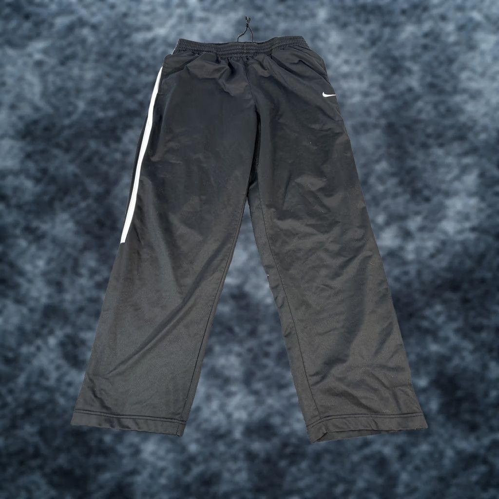 Nike VINTAGE Nike Track Pants Mens 2XL Black Stripe Swoosh Baggy Ankle Zip 90s Size US 39 - 1 Thumbnail