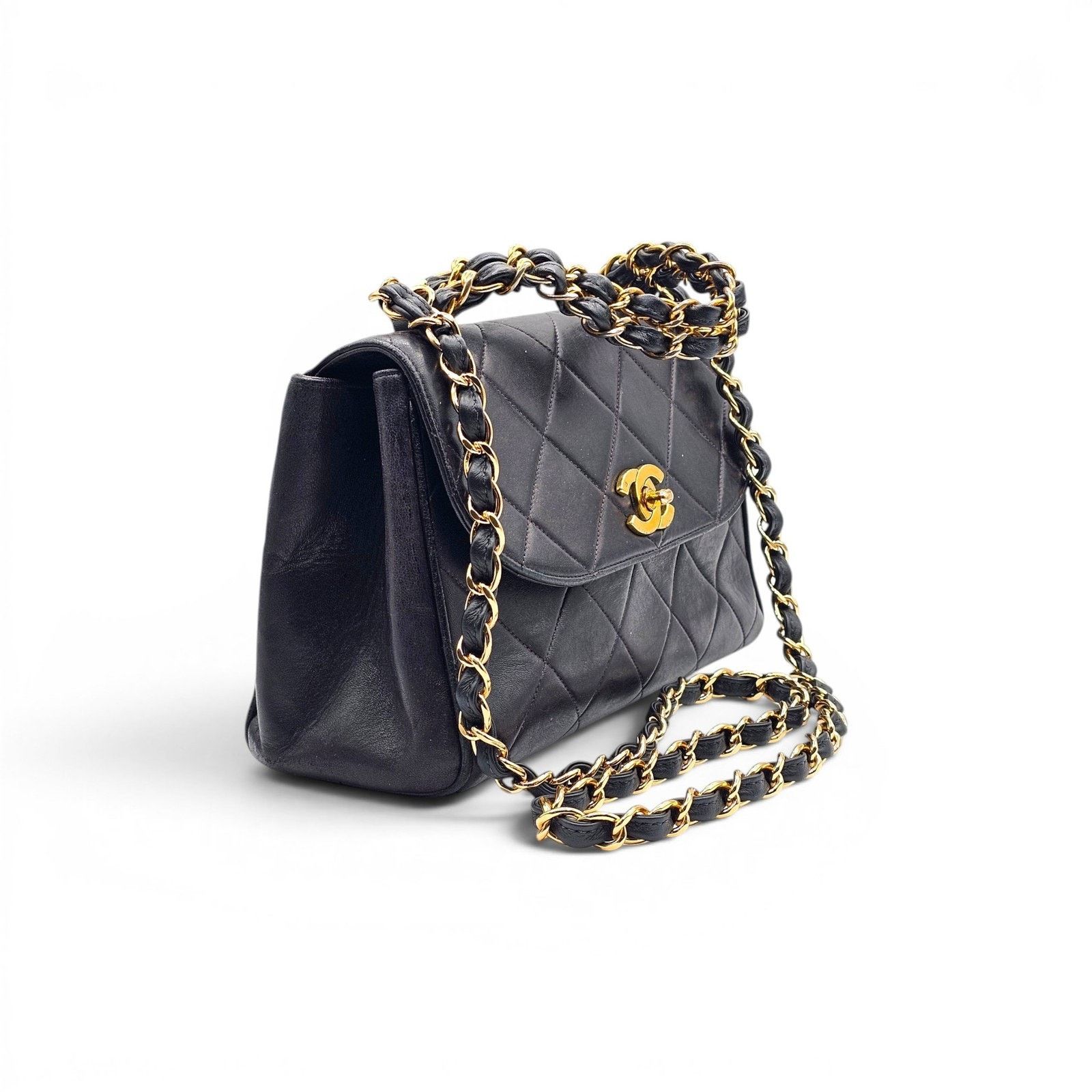 Chanel Black Quilted Lambskin Flap Shoulder Bag with Gold Hardware Size ONE SIZE - 3 Thumbnail