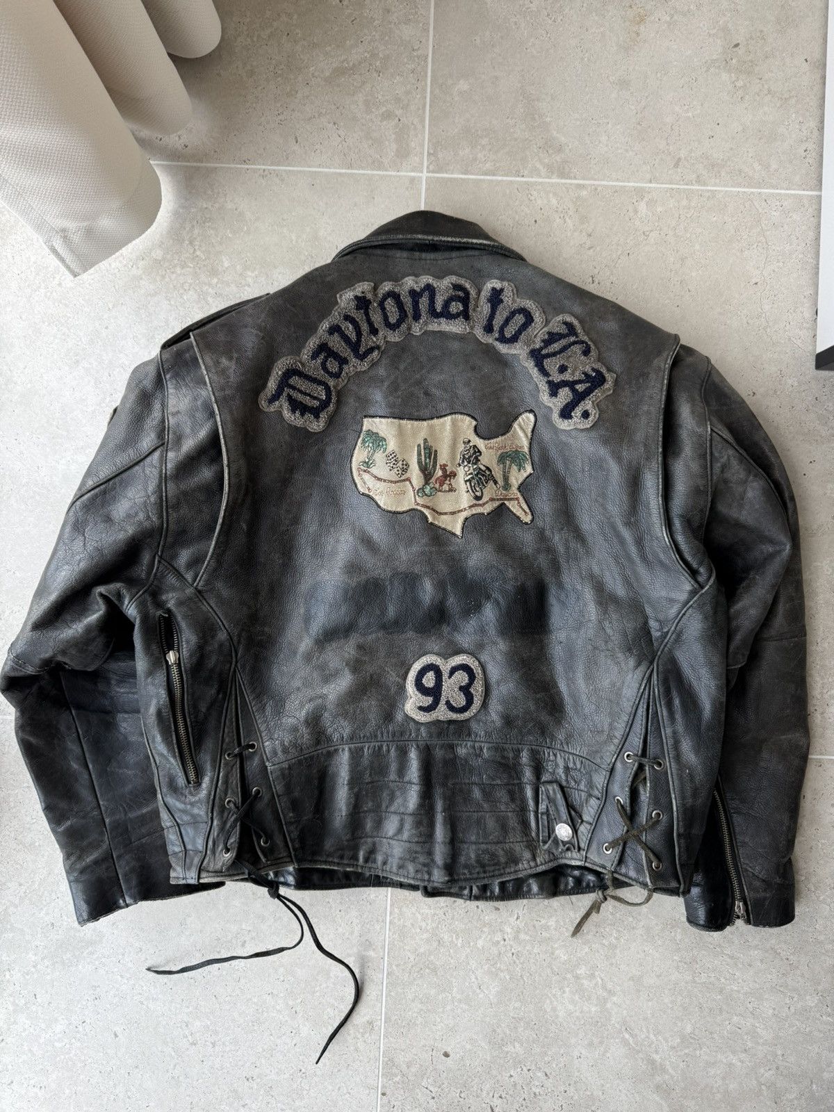Avirex × Vintage Avirex Leather Jacket Daytona to LA tour 93