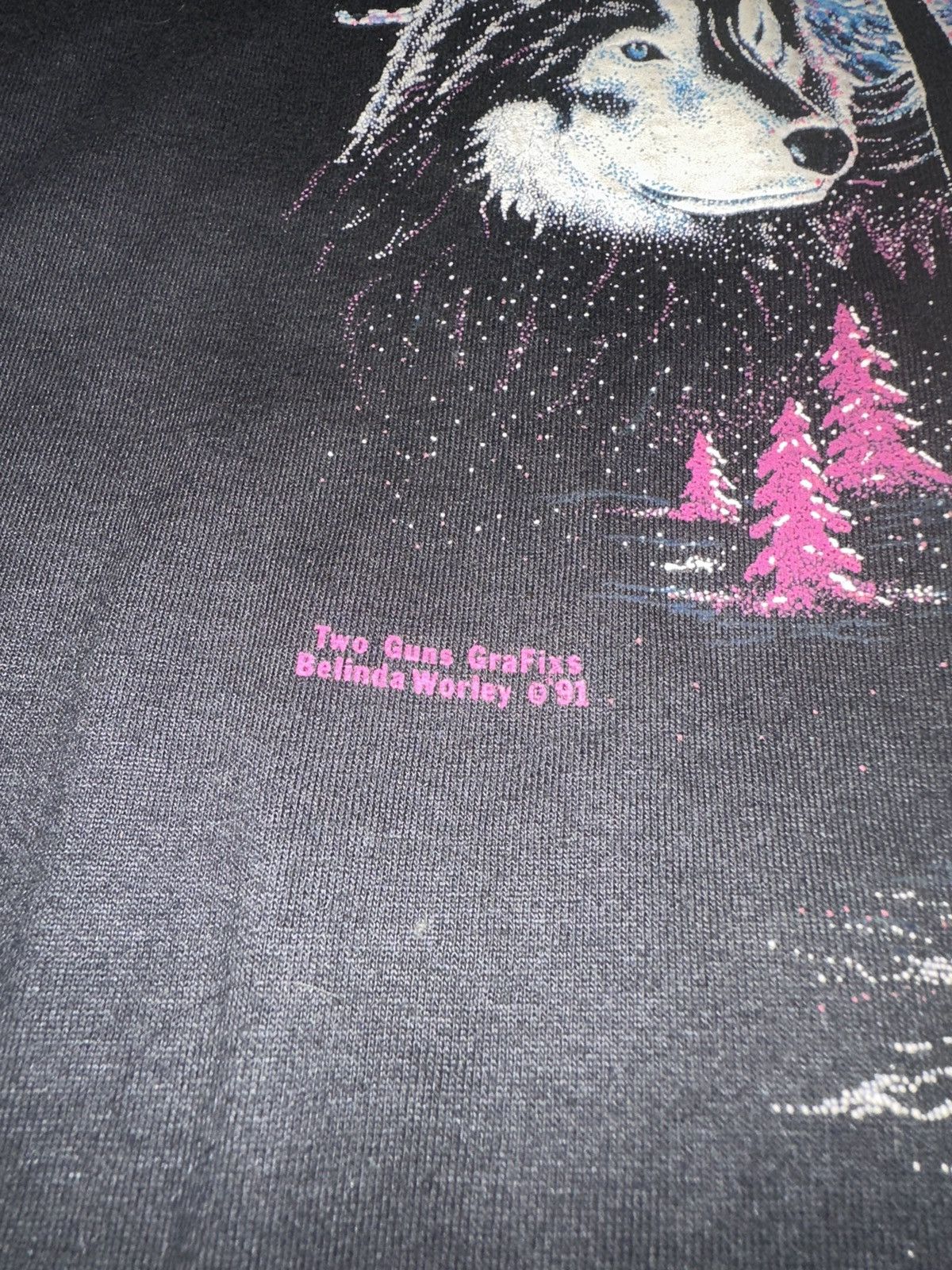 Vintage Vintage 1991 belinda worley wolf tee shirt size XL Size US XL / EU 56 / 4 - 3 Thumbnail