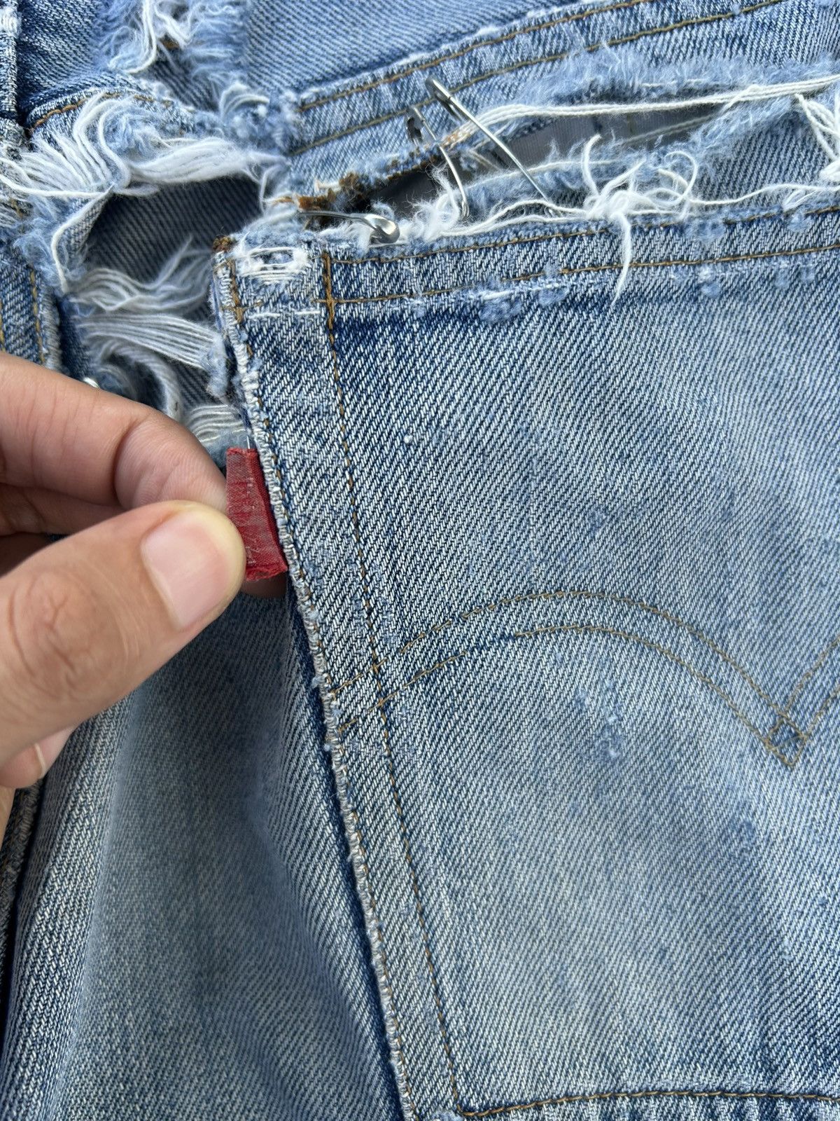 Levi's 60s-70s THRASHED Vintage Levis 6 Big E Denim Jeans Size US 33 - 14 Thumbnail