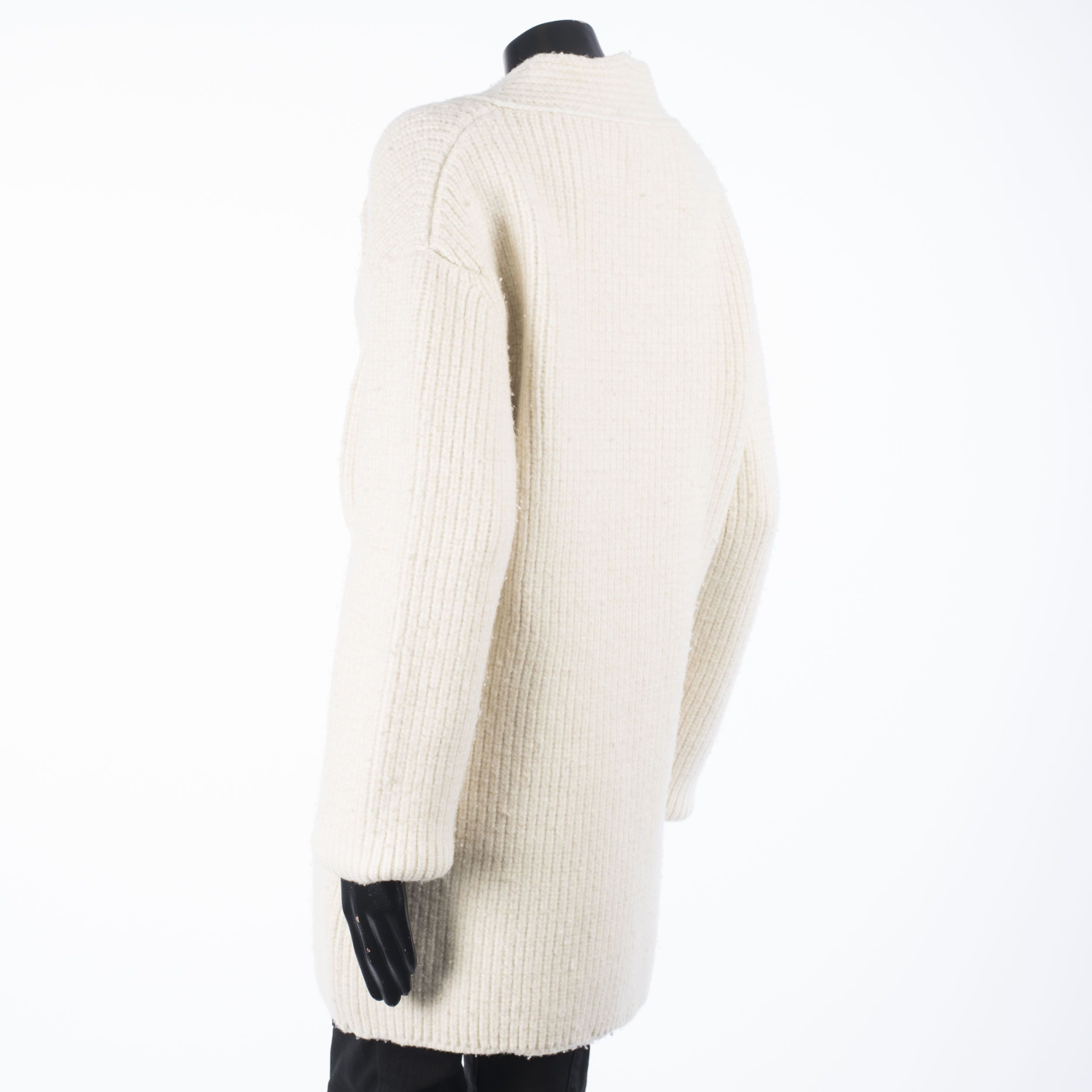 Bottega Veneta Oversized Cardigan in Thick Felted Ribbed Knit Cashmere Size XS / US 0-2 / IT 36-38 - 4 Thumbnail