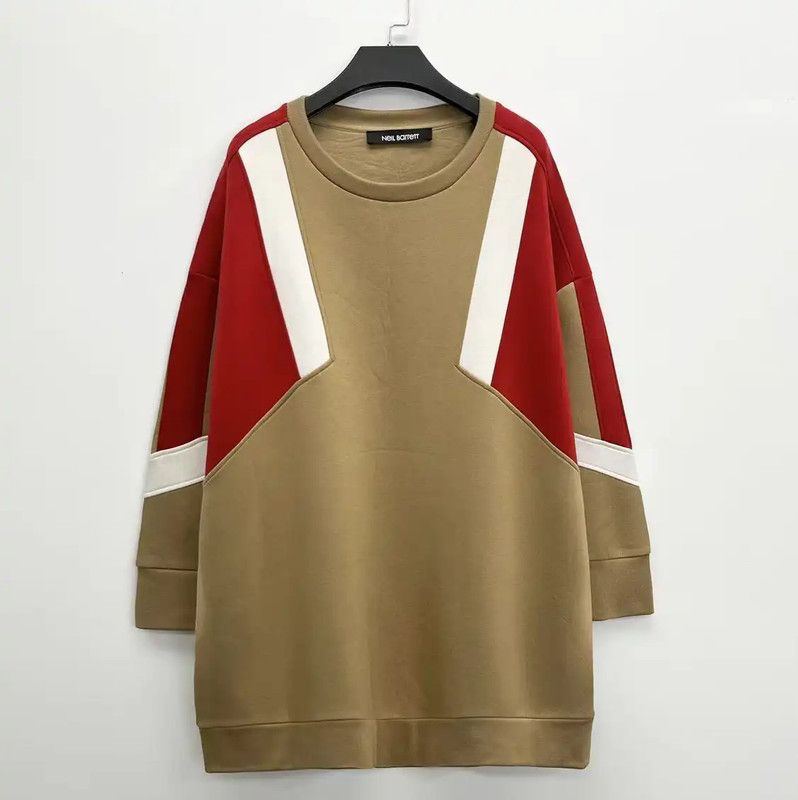 Neil Barrett Neil Barrett Khaki Colorblock Sweatshirt 0089 Size US XXS / EU 40 - 1 Thumbnail