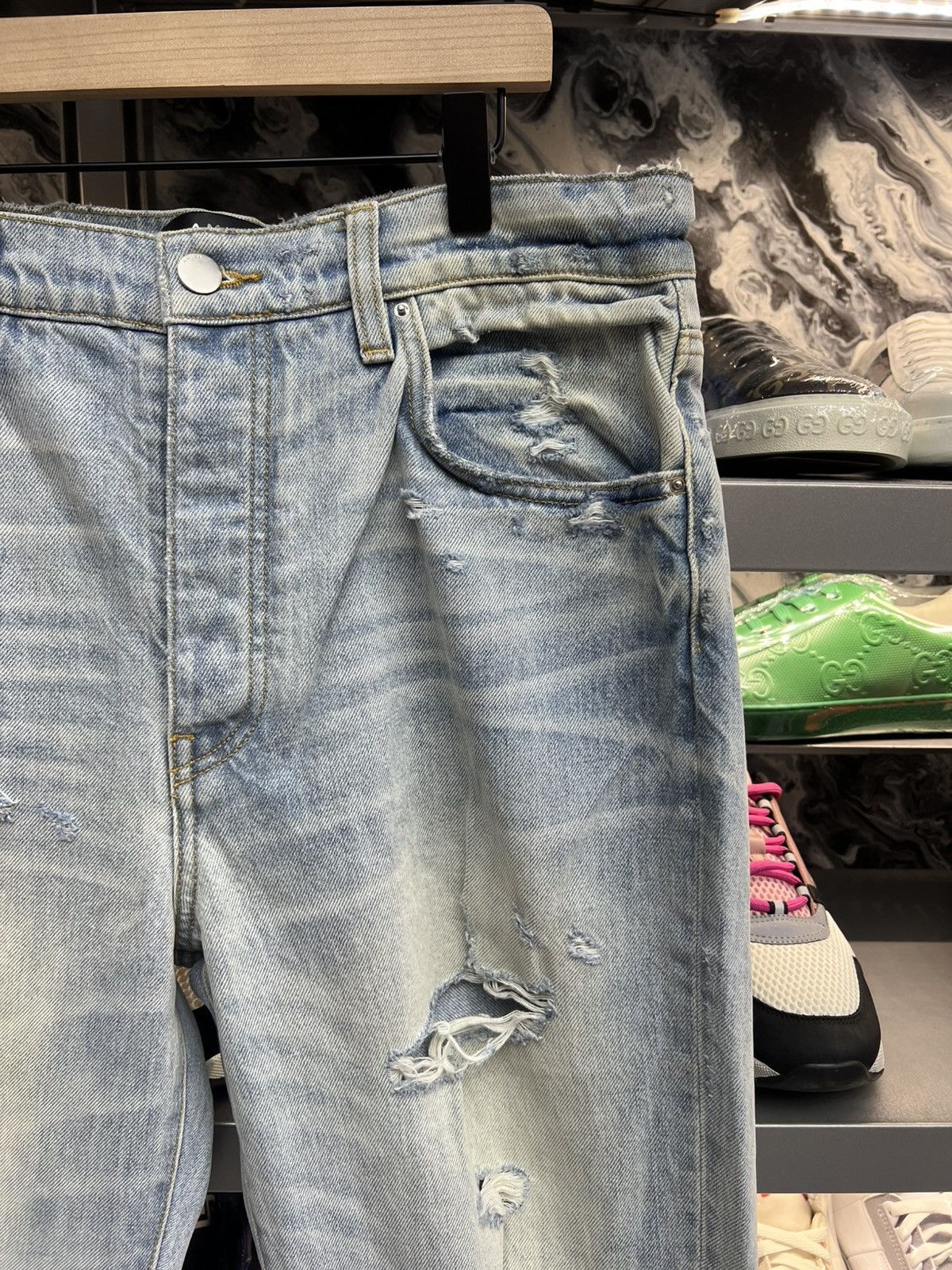 Amiri Amiri Destroyed Slouchy Jeans Size US 31 - 3 Thumbnail