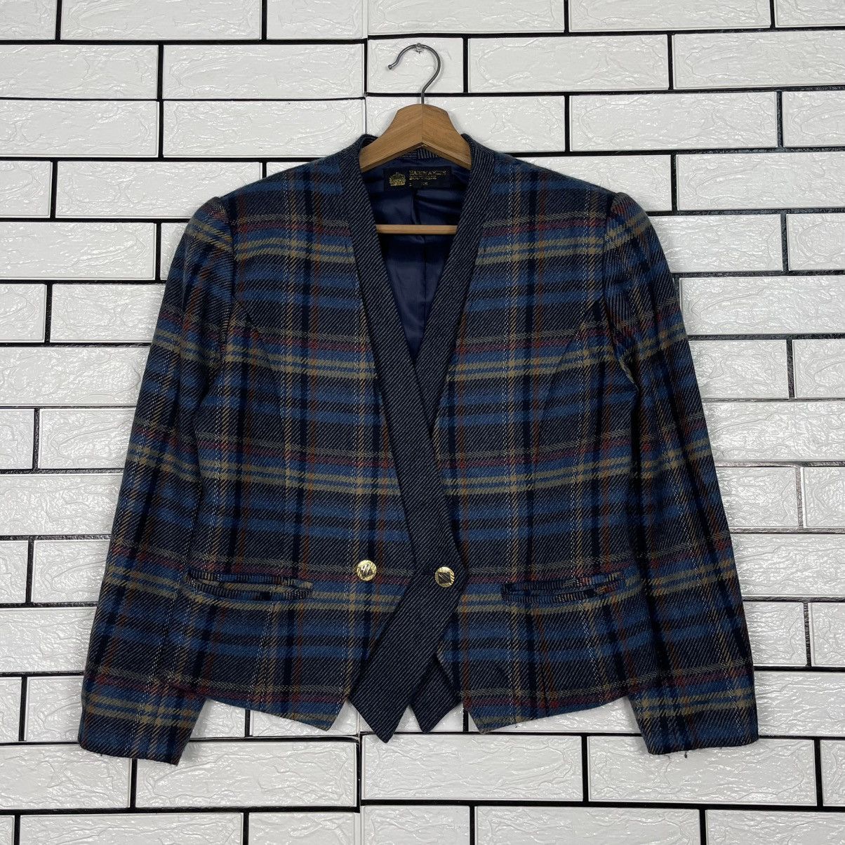 Hardy Amies Hardy Amies Boutique London Plaid Crop Jacket Size M / US 6-8 / IT 42-44 - 1 Thumbnail