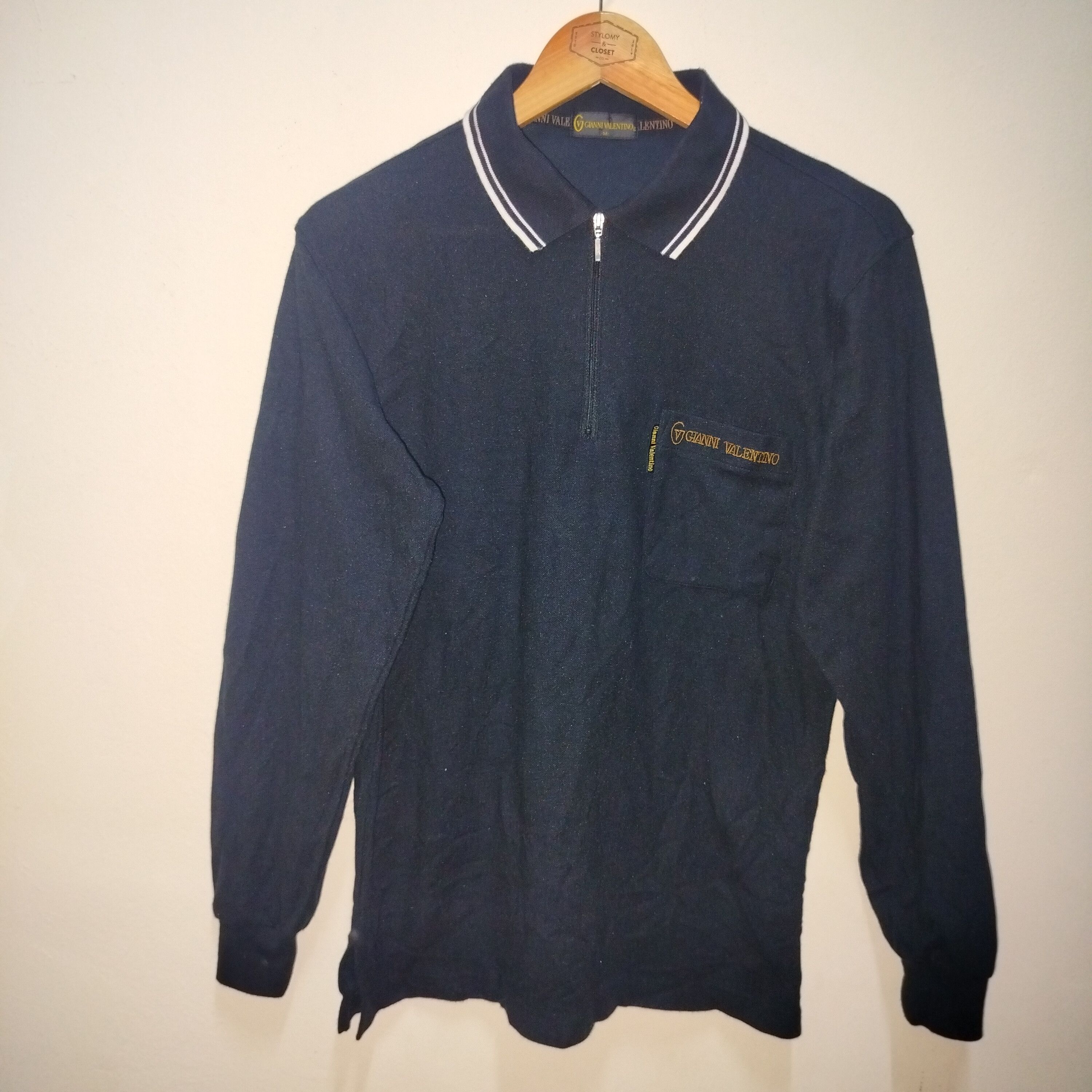 80's Gianni Valentino Italy half zip l/s polos