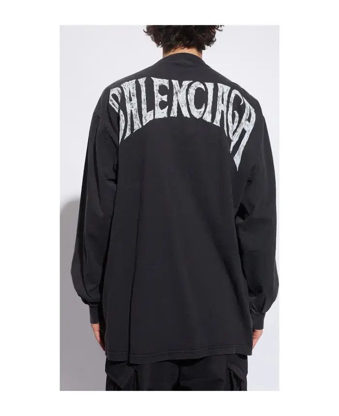 Balenciaga o1bcso1str0426 Stretched Out T-Shirt in Faded Black Size US XL / EU 56 / 4 - 3 Thumbnail