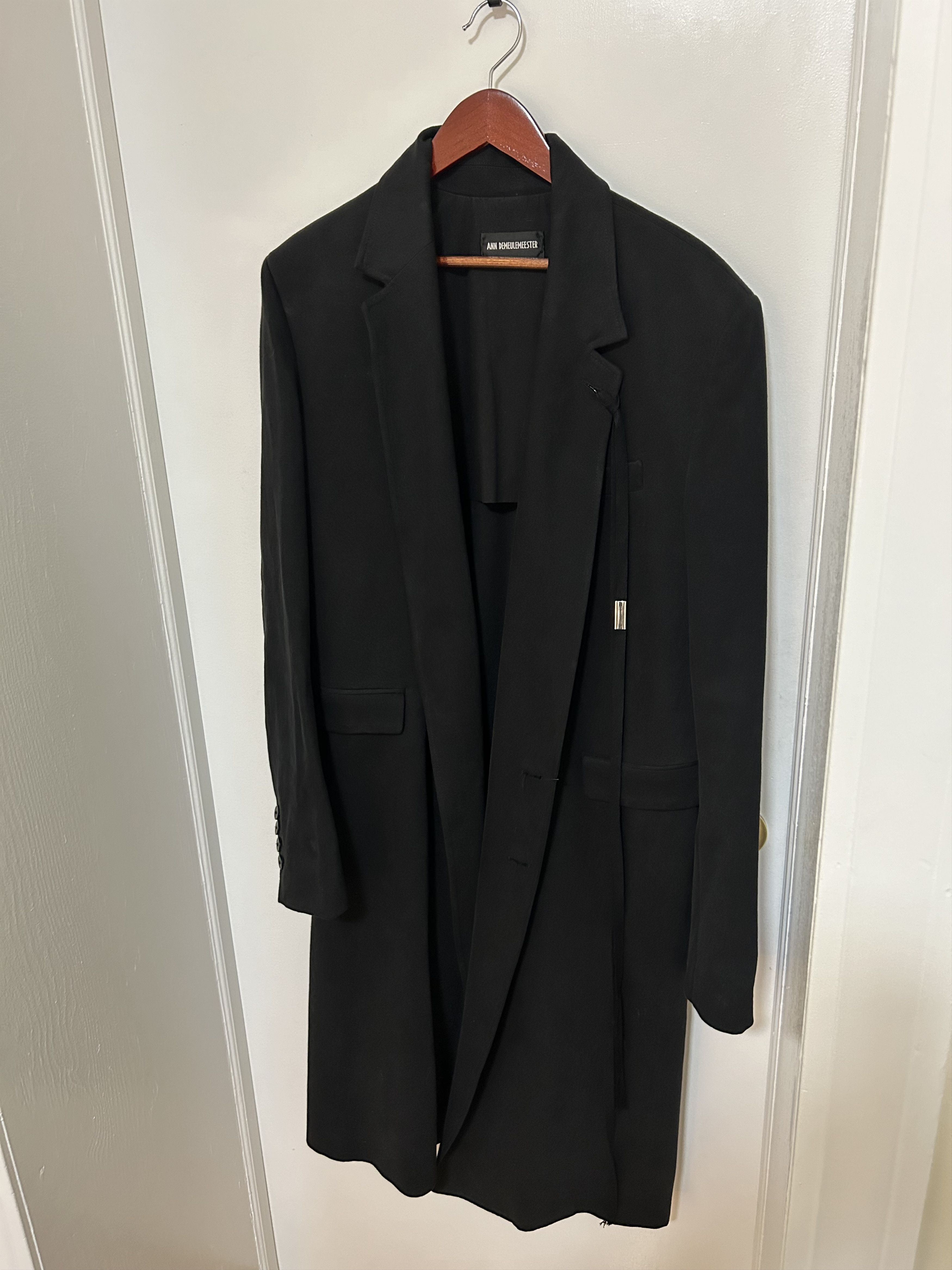 Ann Demeulemeester Heavy Oversized Tailored Trench Coat with Tassels Size US M / EU 48-50 / 2 - 3 Thumbnail