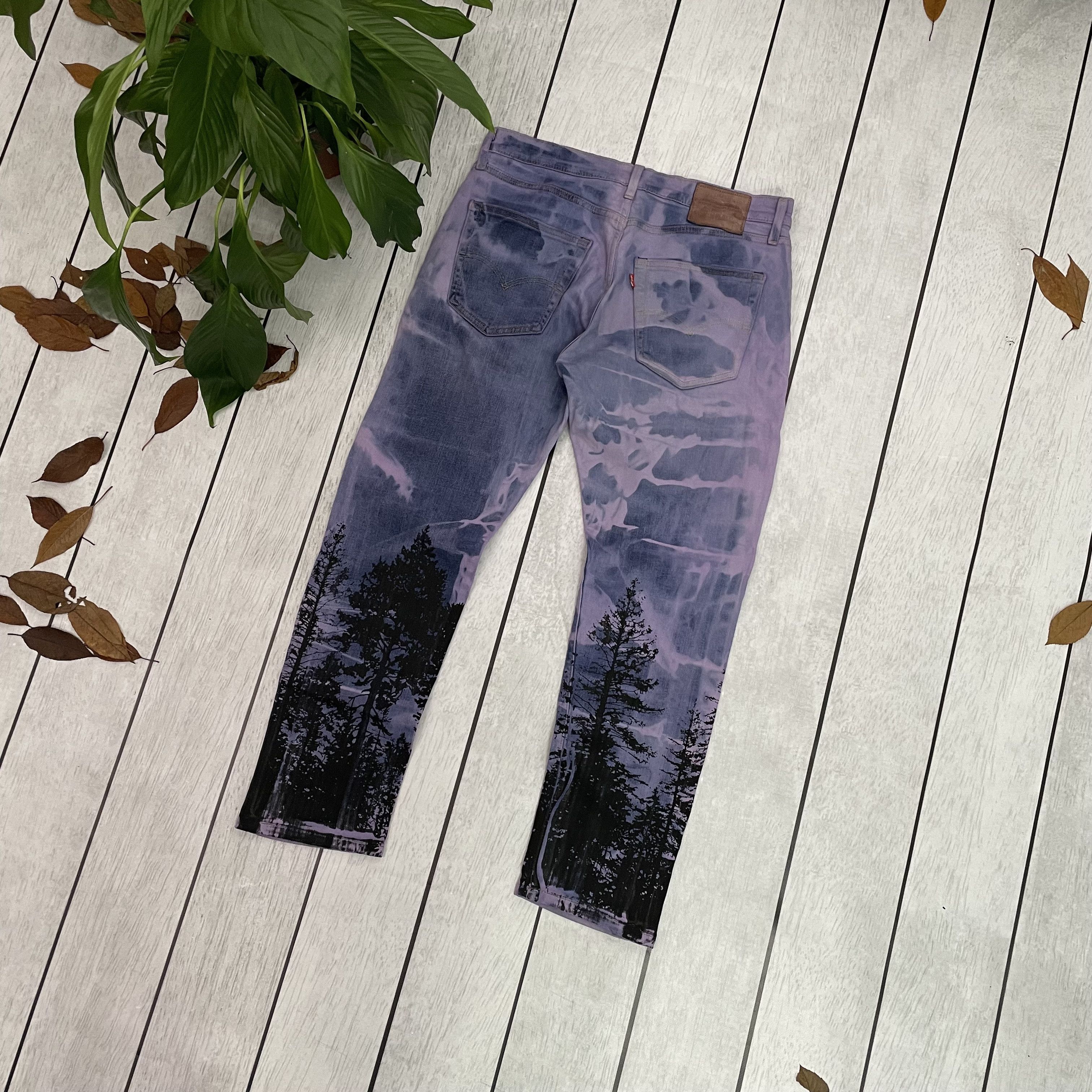 Levi's Custom Reworked Levi's streetwear 1of1 Mystery forest ART Size US 31 - 13 Thumbnail