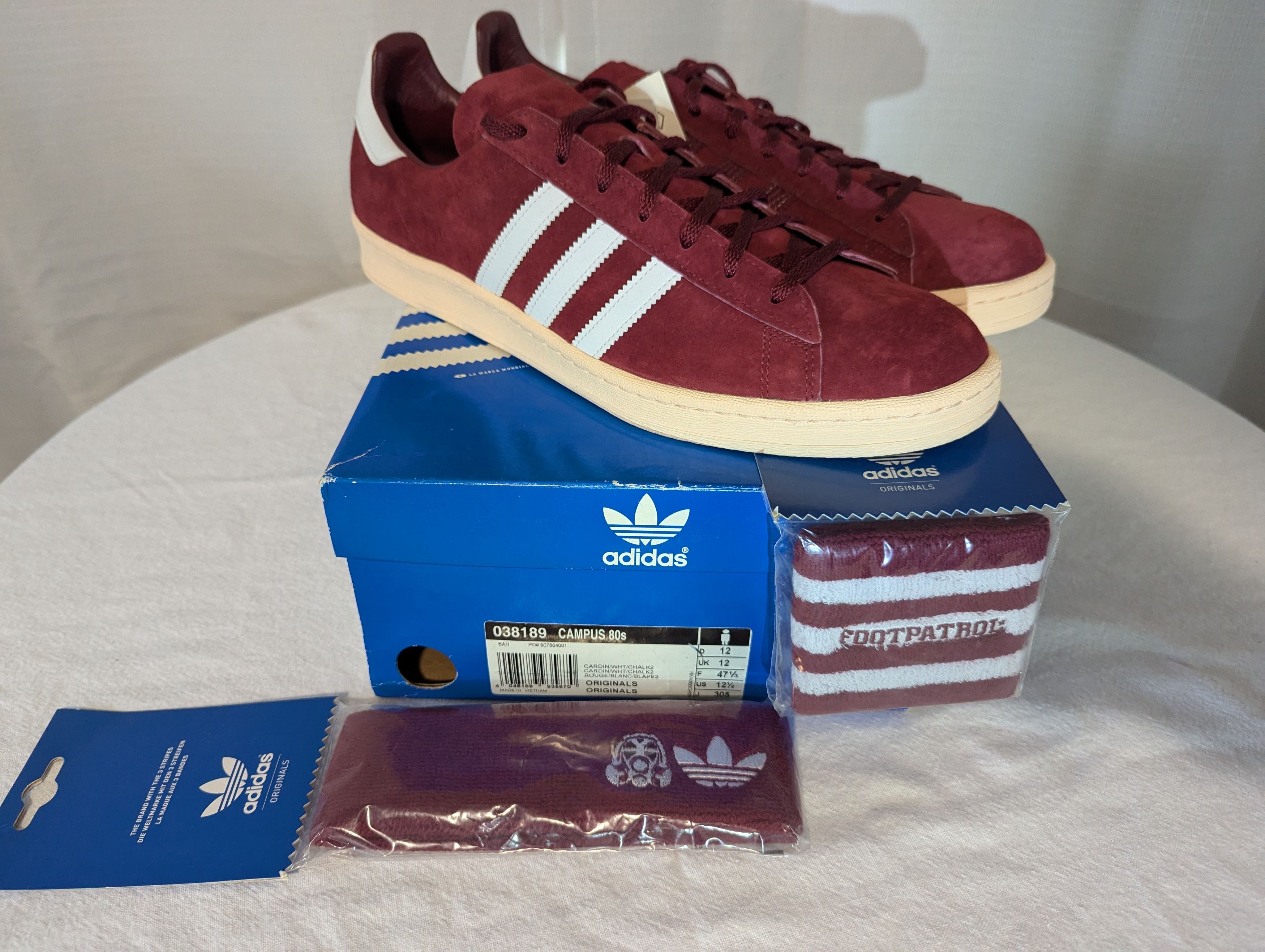 Adidas × Footpatrol Adidas Campus 80s Footpatrol cardinal sz. 12.5 Size US 12.5 / EU 45-46 - 1 Thumbnail
