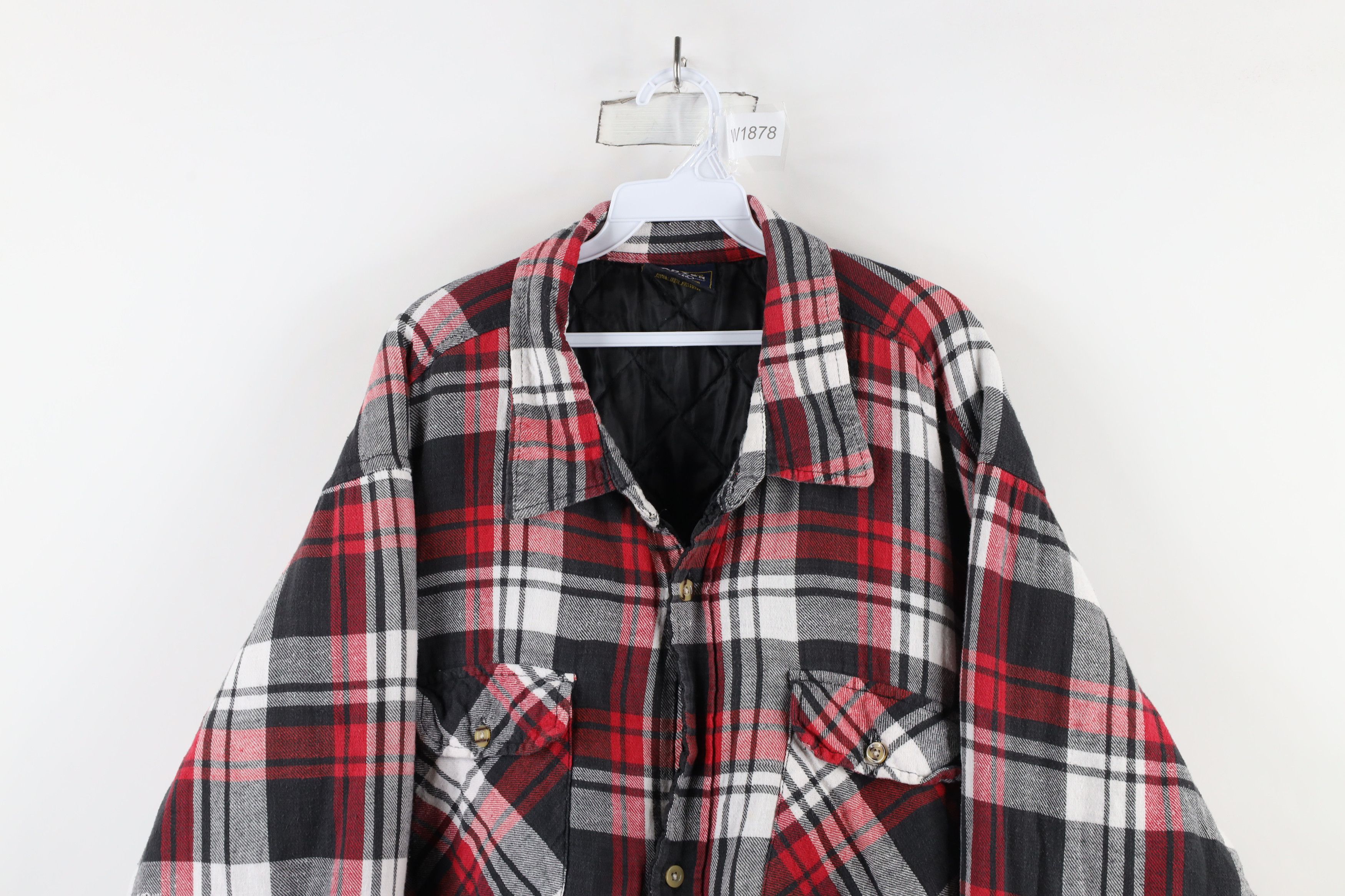 Vintage Vintage 90s Streetwear Quilted Flannel Button Shirt Jacket Size US XXL / EU 58 / 5 - 2 Thumbnail
