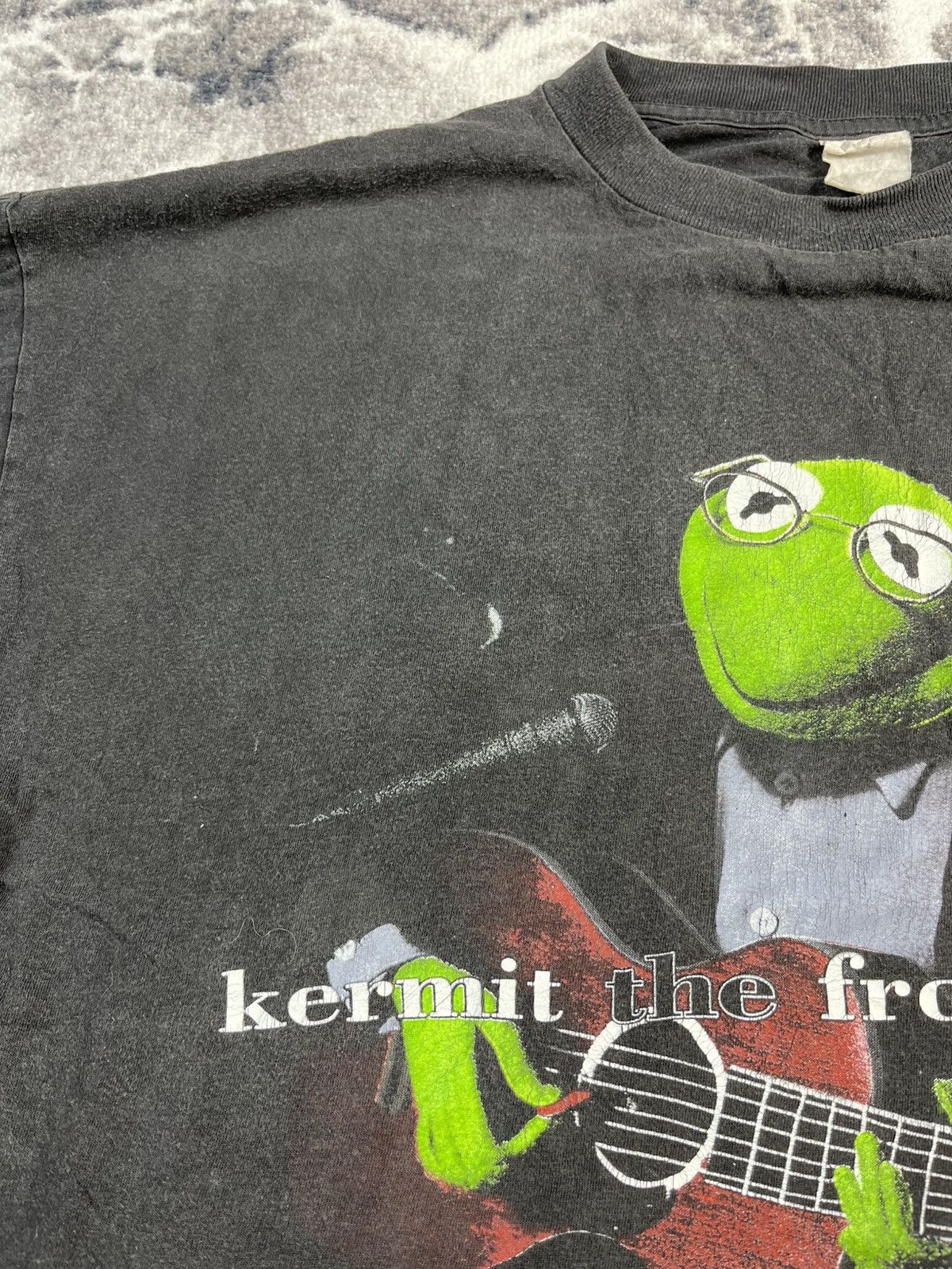 Band Tees Kermit The Frog Unplugged Tee Distressed Faded Black XXL Size US XXL / EU 58 / 5 - 7 Thumbnail
