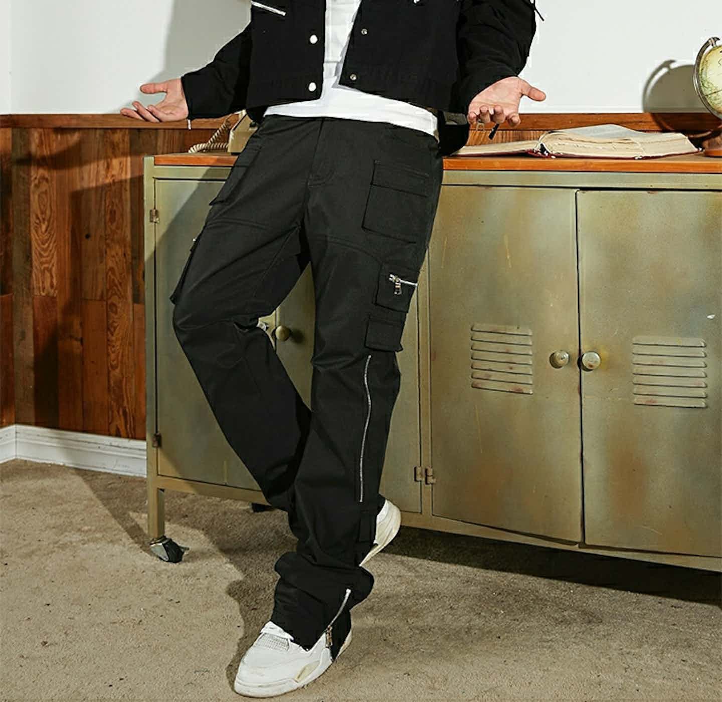 Designer × Japanese Brand × Vintage zipper utility tactical flared cargo pants Size US 36 / EU 52 - 4 Thumbnail