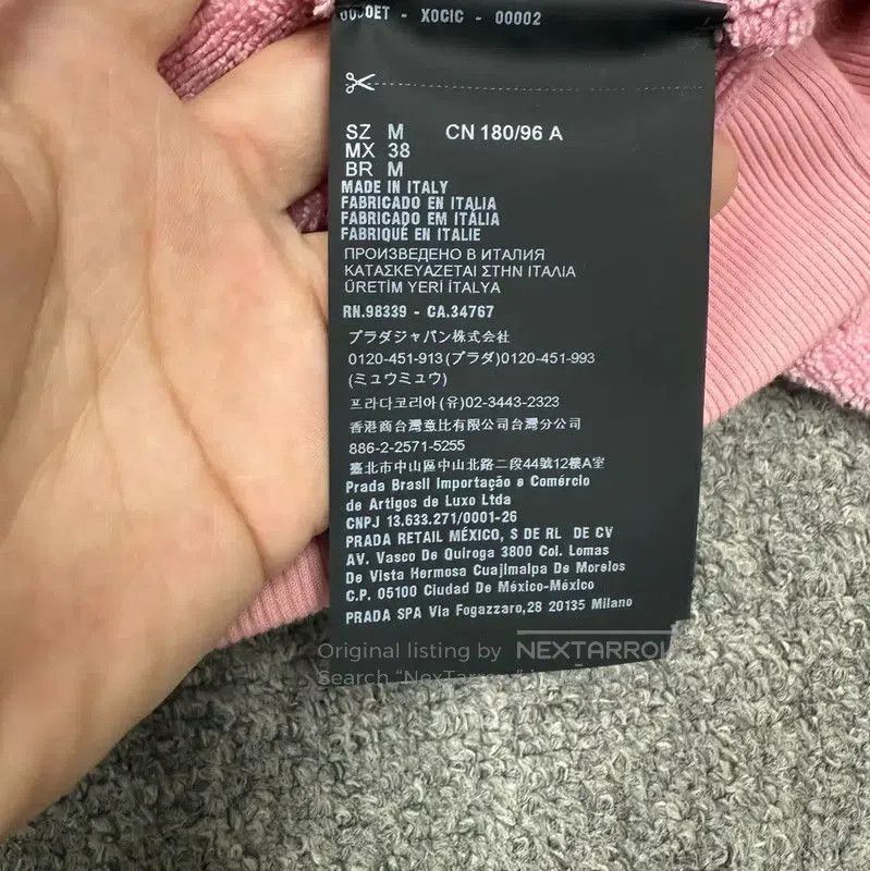 Prada Prada Pink Cotton Men's Hoodie. Size US M / EU 48-50 / 2 - 4 Thumbnail
