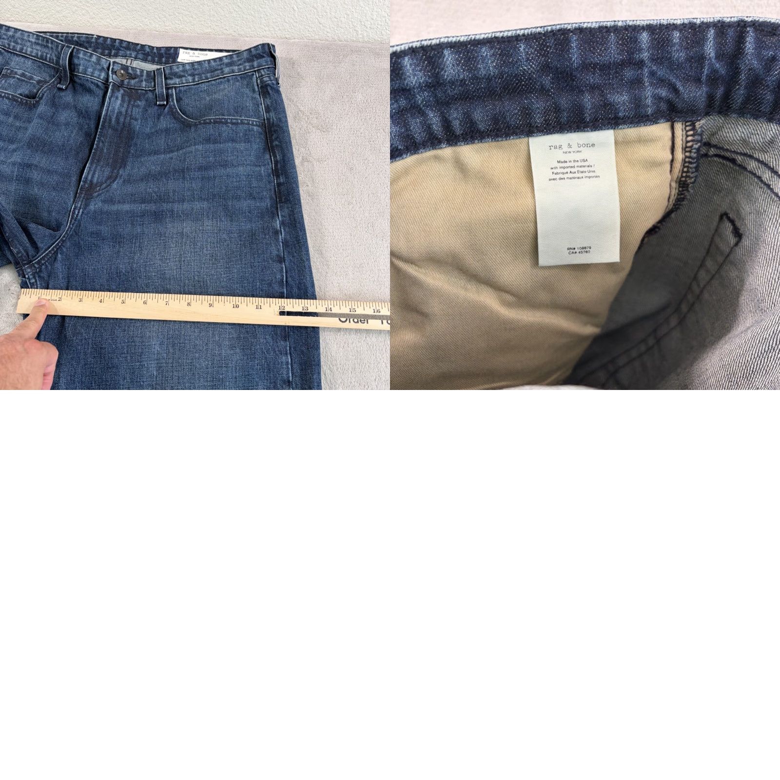 Rag & Bone Rag & Bone Lori Mid-Rise Wide Leg Jeans in Dark Wash Blue Women 32 Made USA NWT 78 Size ONE SIZE - 9 Thumbnail