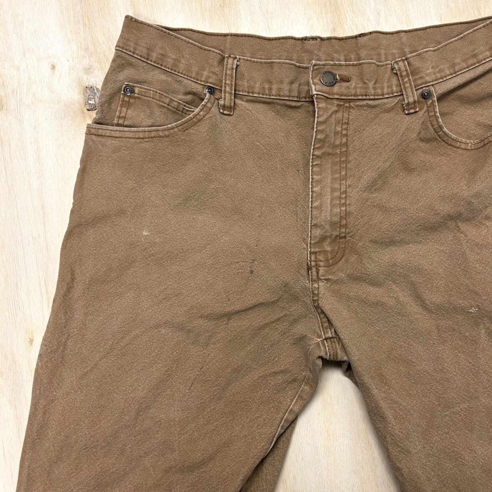 Dickies Dickies Mens 34x32 Brown Canvas Relaxed Straight Carpenter Work Pants Jeans Size US 34 / EU 50 - 2 Thumbnail