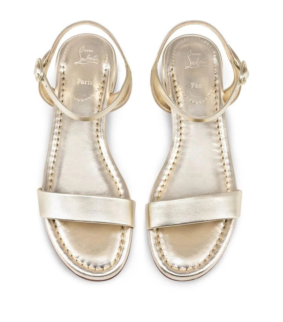 Christian Louboutin os11x0126 Sweet Jane Leather Sandals in Gold Size US 10 / IT 40 - 4 Thumbnail
