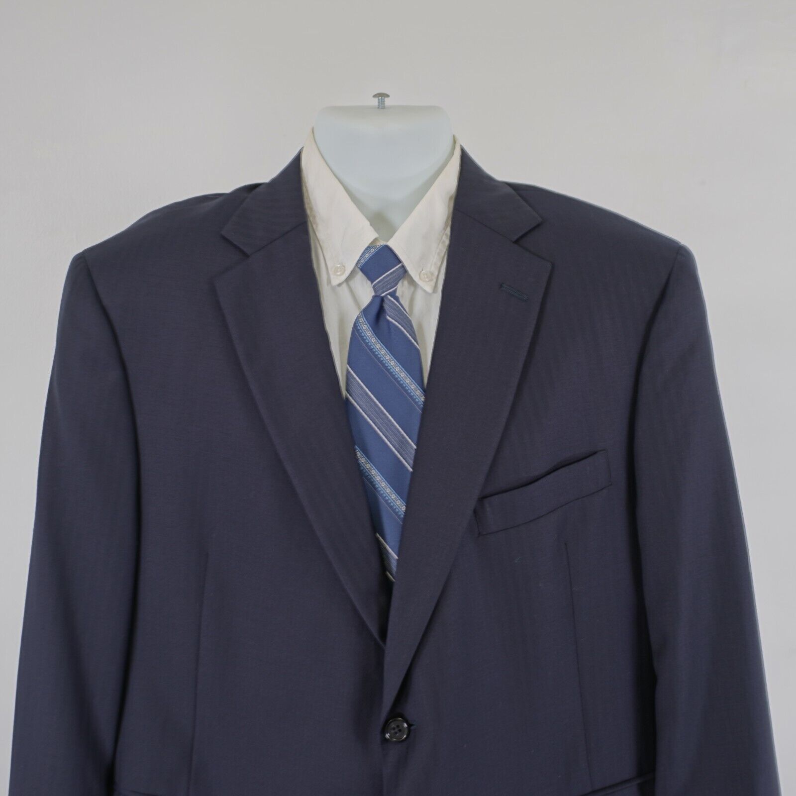 Hart Schaffner Marx Hart Schaffner Marx Gold Trumpeter Nordstrom Wool Blue Herri Size 44S - 1 Thumbnail