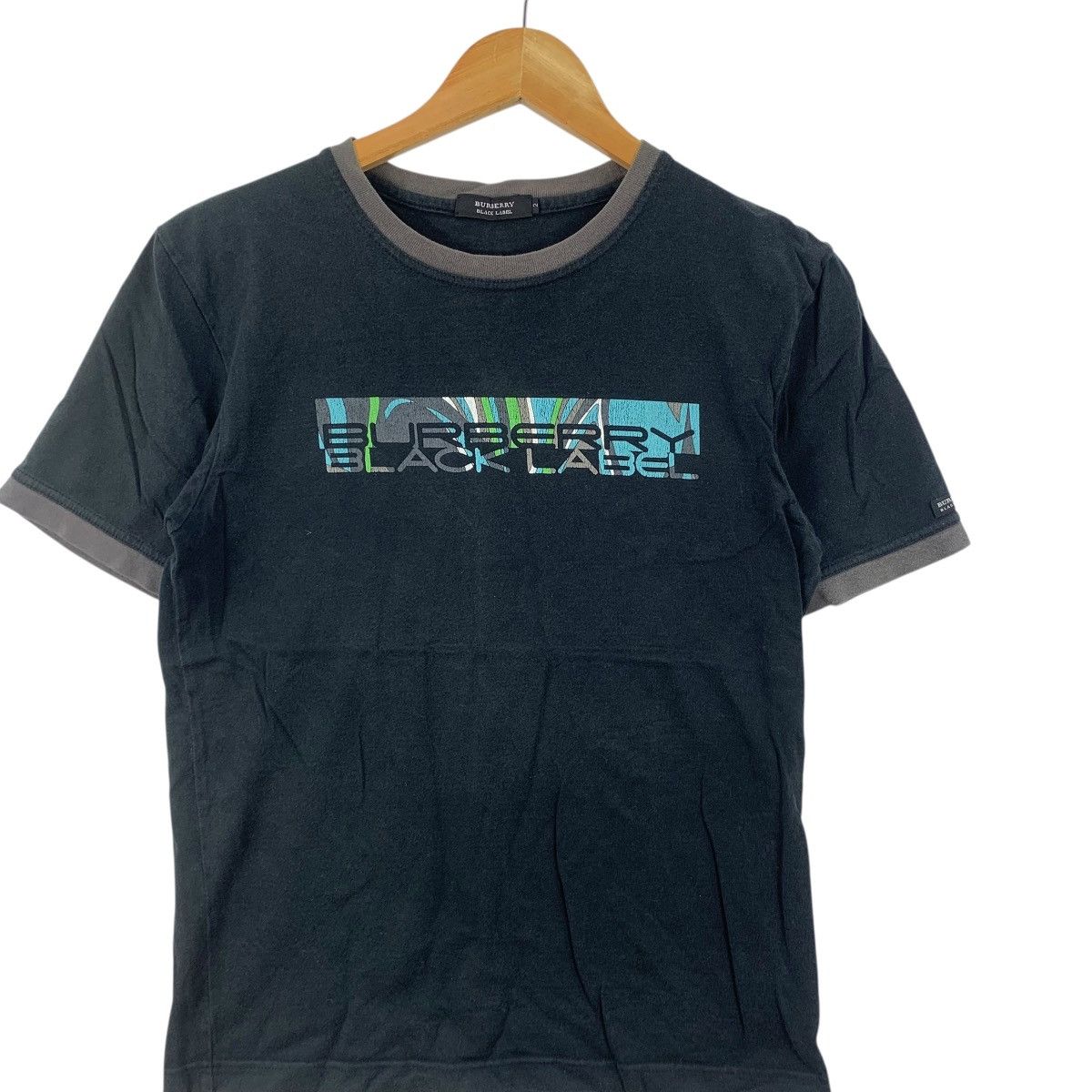 Burberry Vintage BURBERRY BLACK LABEL Box Logo Ringer Tee Shirt Top Size S / US 4 / IT 40 - 4 Thumbnail